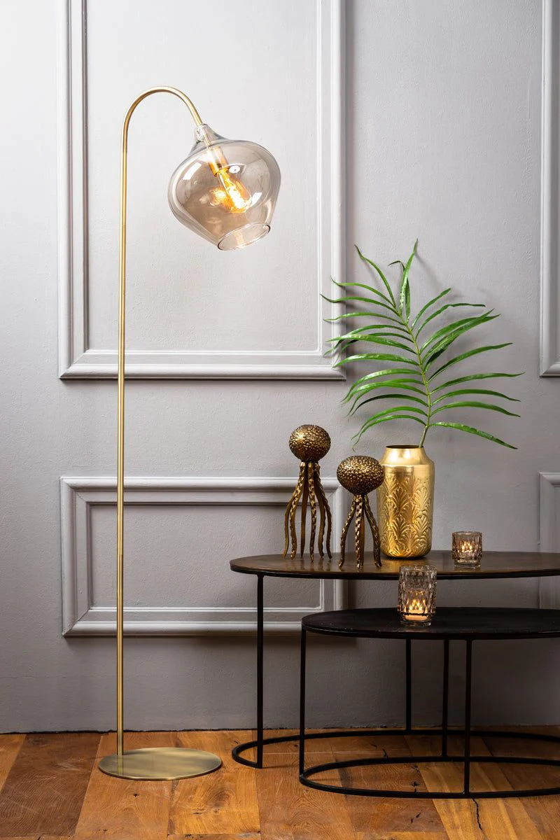 Rakel Floor Lamp - Matt Black & Smoked/Antique Bronze & Smoked Finish - Image 9