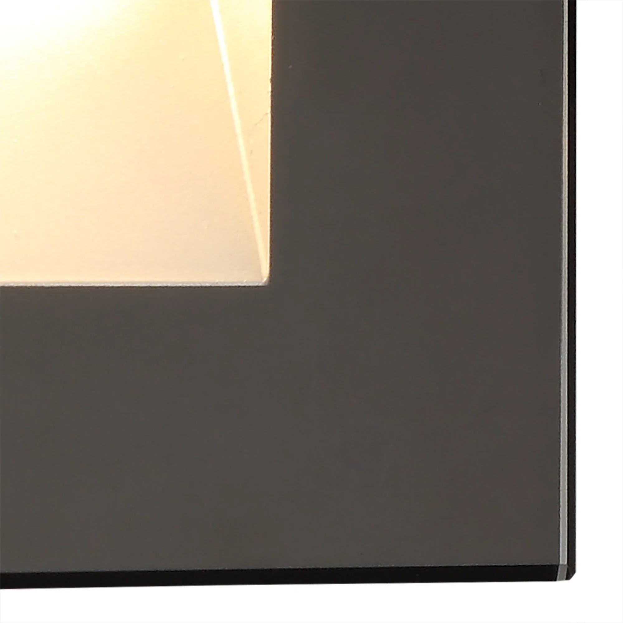 Ranch Recessed Rectangle Glass Fronted Wall Lamp, 1 x 3.3W LED, 3000K, 145lm, IP65, Black, 3yrs Warranty - Image 3