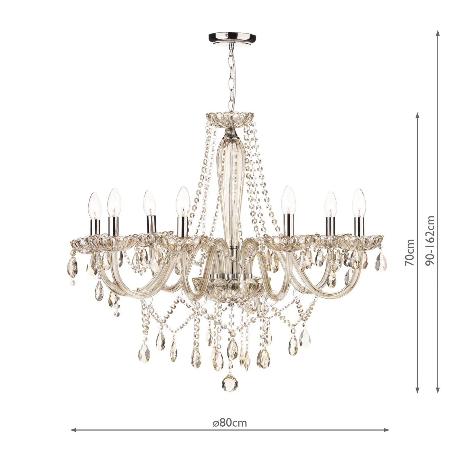 Raphael 5Lt Chandelier Champagne Crystal - Image 7