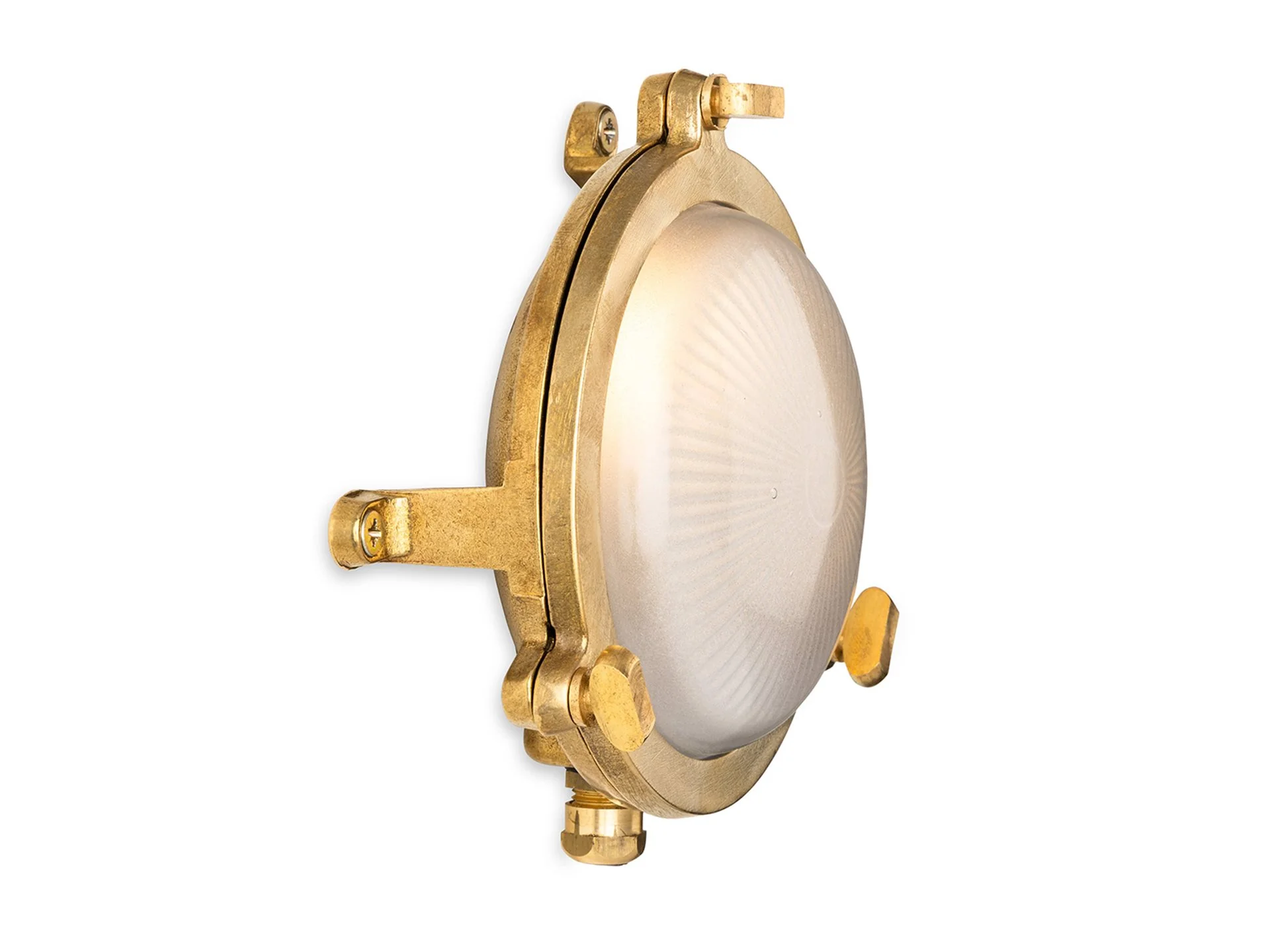 Rathlin 140mm Bulkhead- Solid Brass w Frosted Glass Finish - Image 10