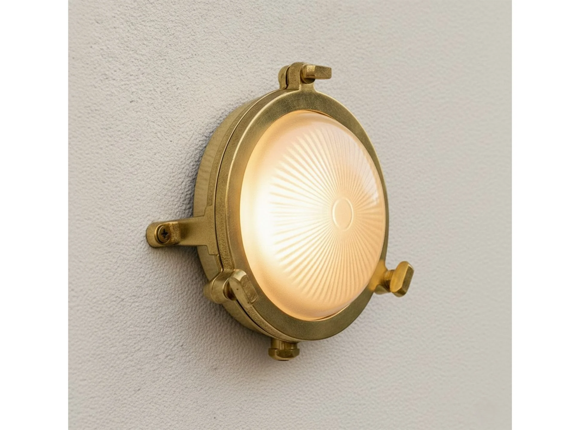 Rathlin 140mm Bulkhead- Solid Brass w Frosted Glass Finish - Image 12