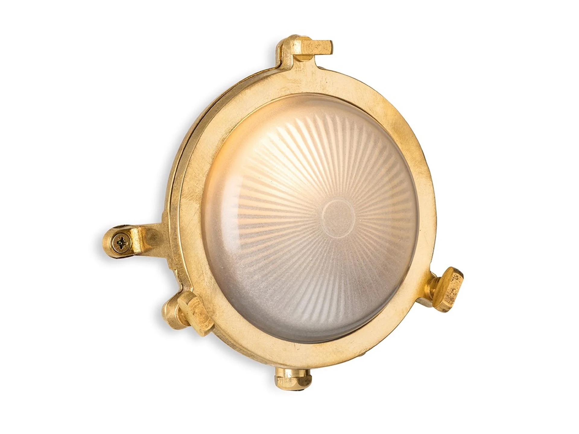 Rathlin 140mm Bulkhead- Solid Brass w Frosted Glass Finish - Image 2