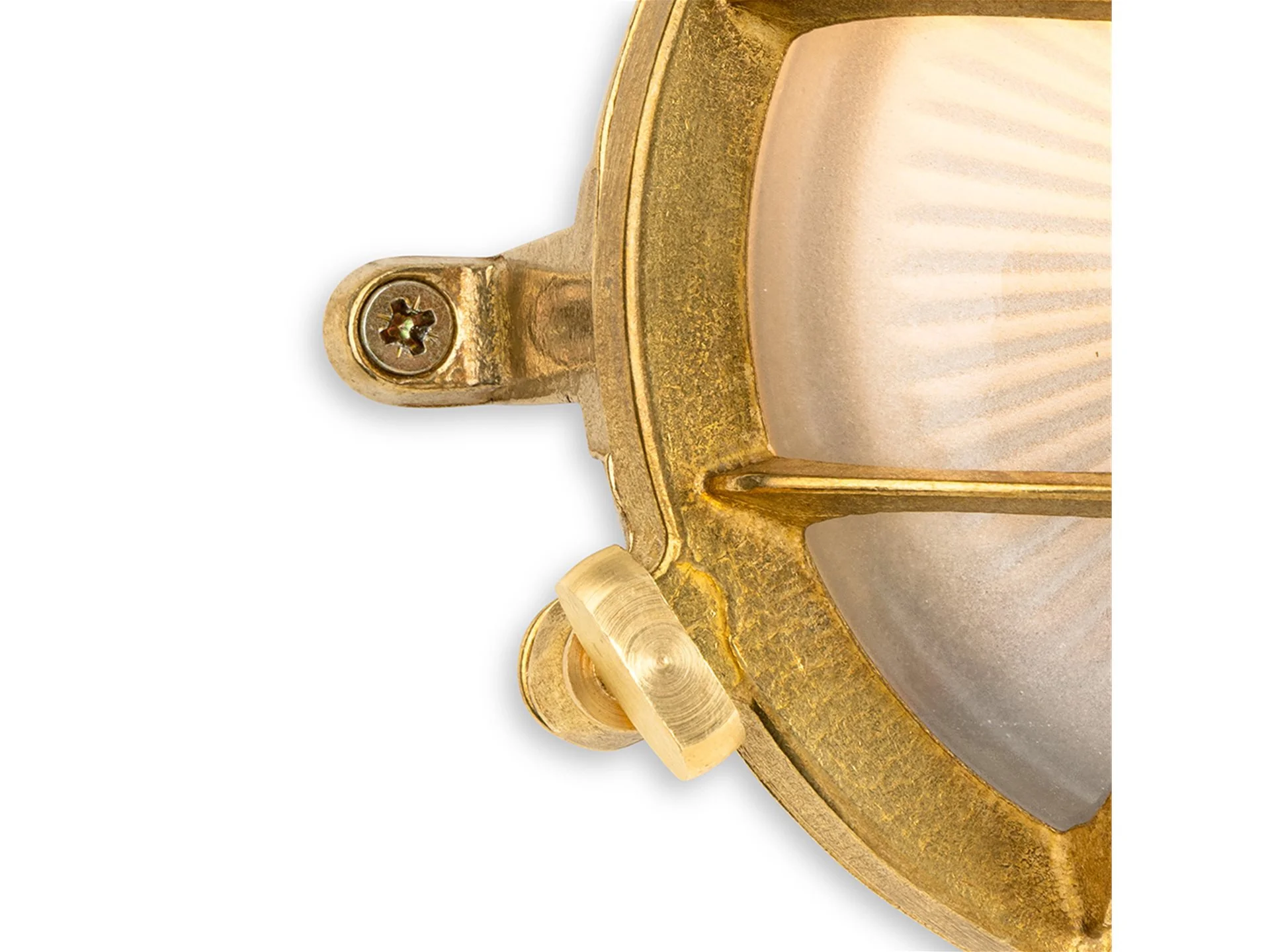 Rathlin 140mm Bulkhead- Solid Brass w Frosted Glass Finish - Image 5