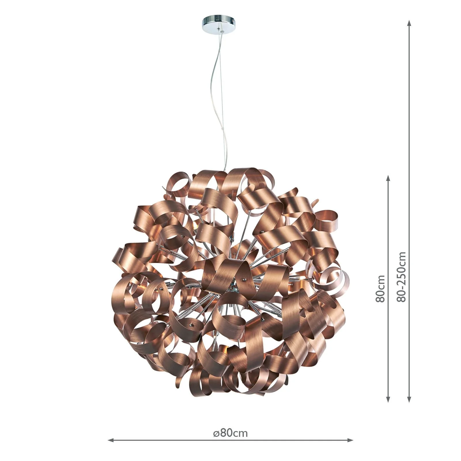 Rawley 9/12Lt Centre Ceiling Light - Brushed Copper Finish - Image 11