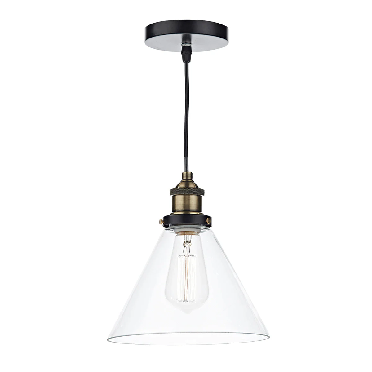 Ray 1 Light Pendant - Antique Brass/Antique Nickel Finish - Image 11