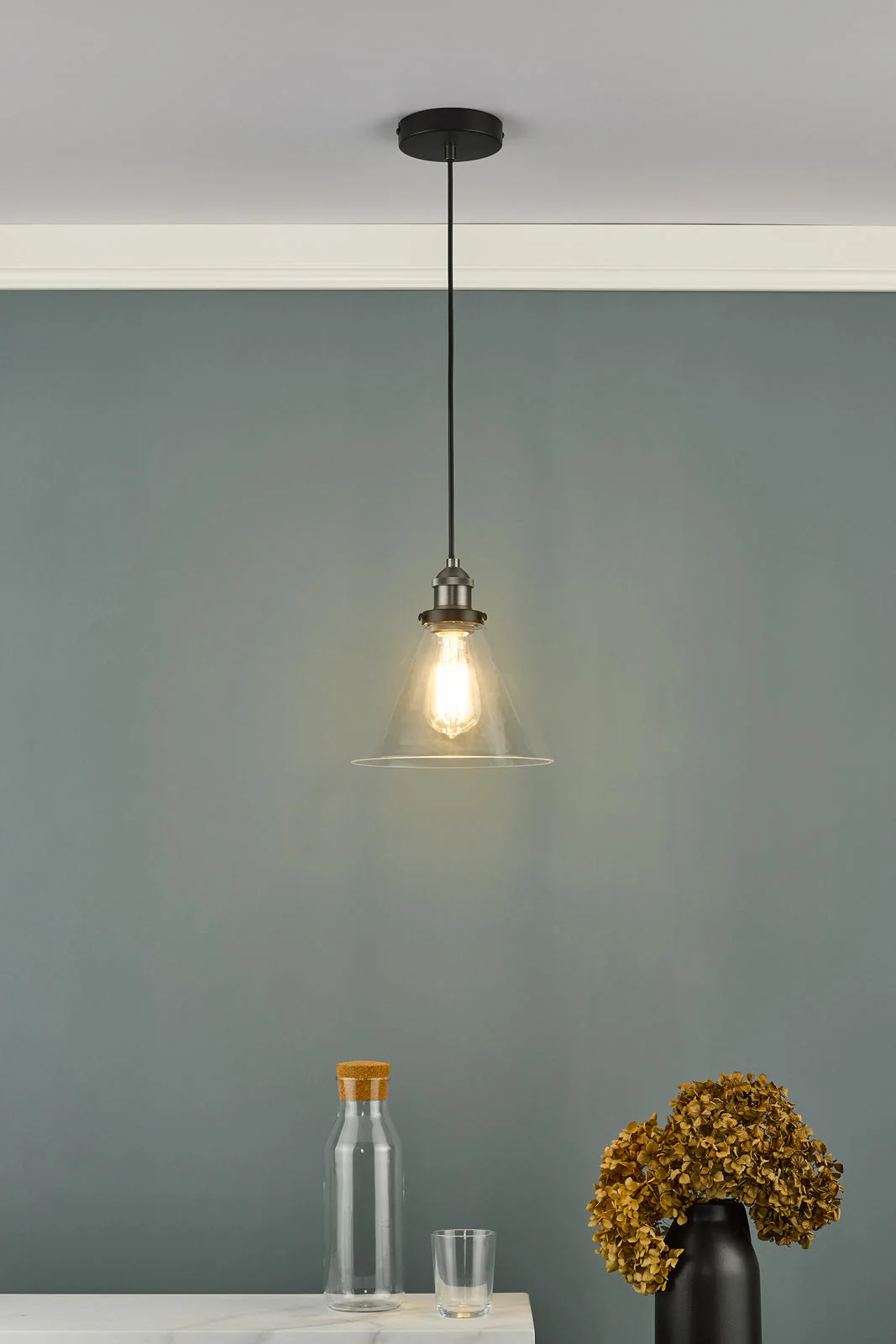 Ray 1 Light Pendant - Antique Brass/Antique Nickel Finish - Image 5