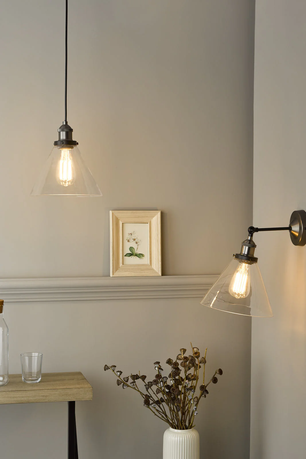 Ray 1 Light Pendant - Antique Brass/Antique Nickel Finish - Image 6