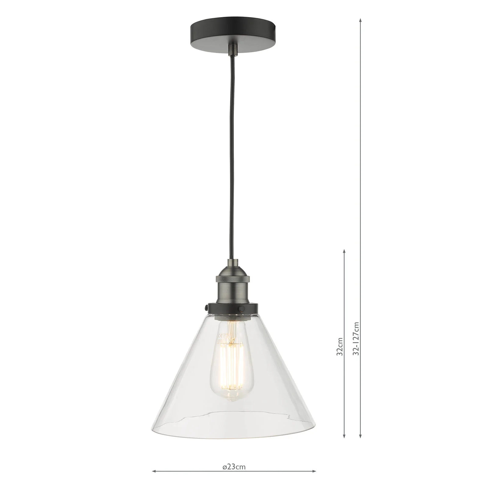 Ray 1 Light Pendant - Antique Brass/Antique Nickel Finish - Image 7