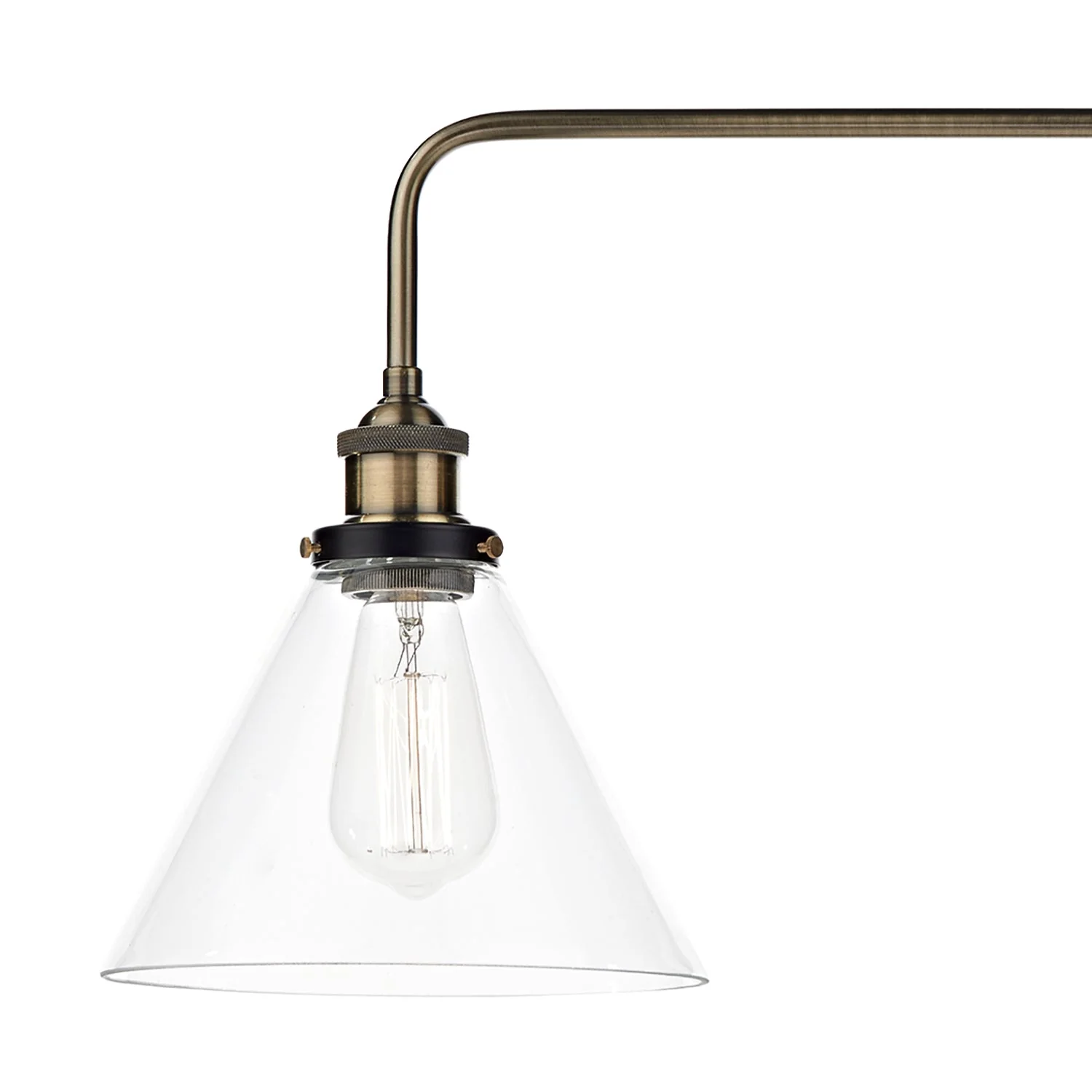Ray 3 Light Kitchen Light Antique Brass/ Antique Nickel Clear Glass - Image 3