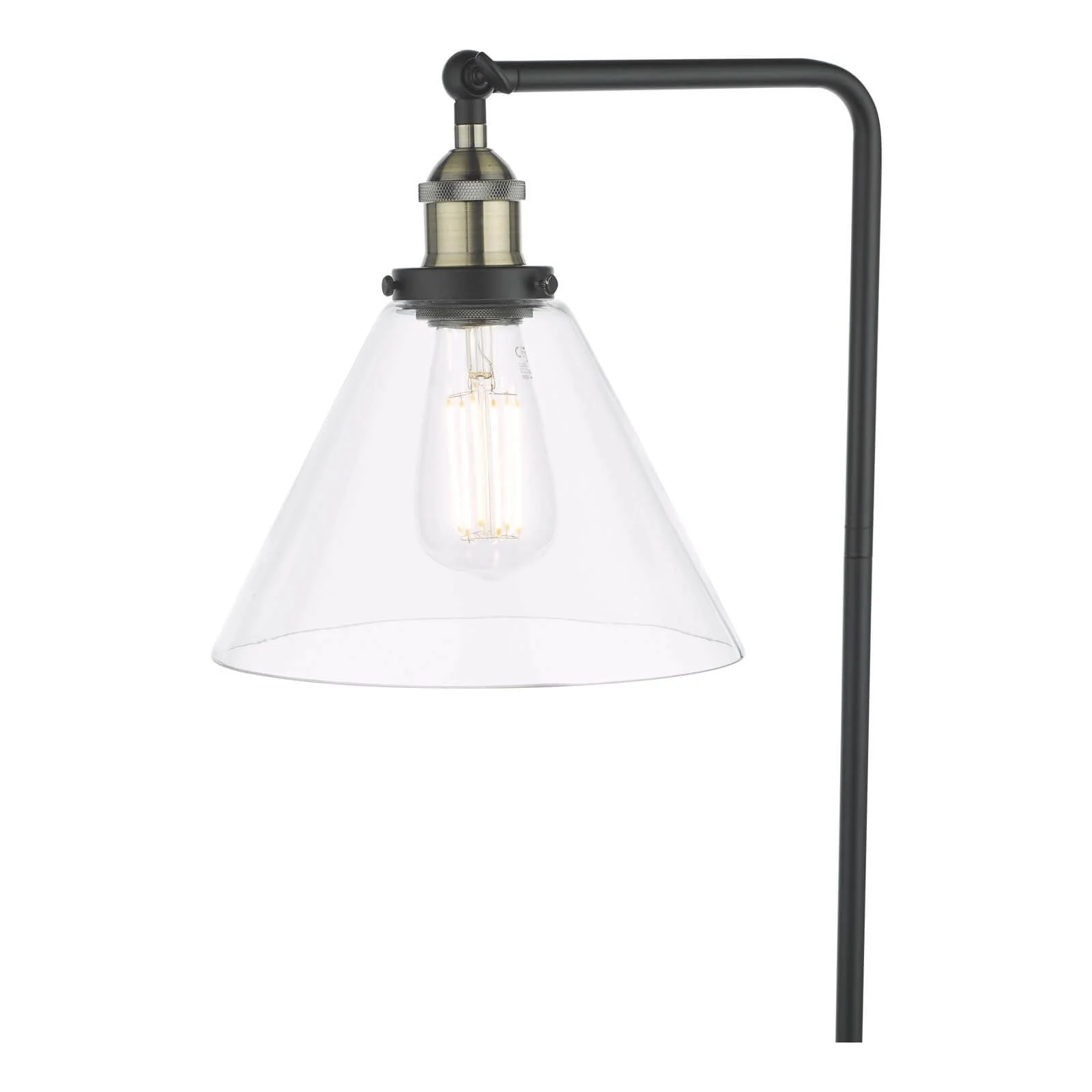 Ray Floor Lamp Antique Brass and Glass - Image 2