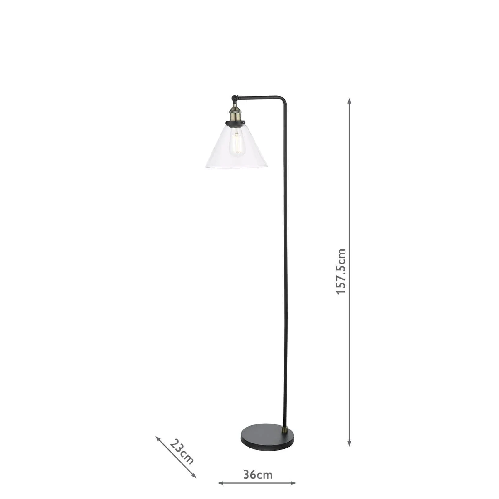 Ray Floor Lamp Antique Brass and Glass - Image 4