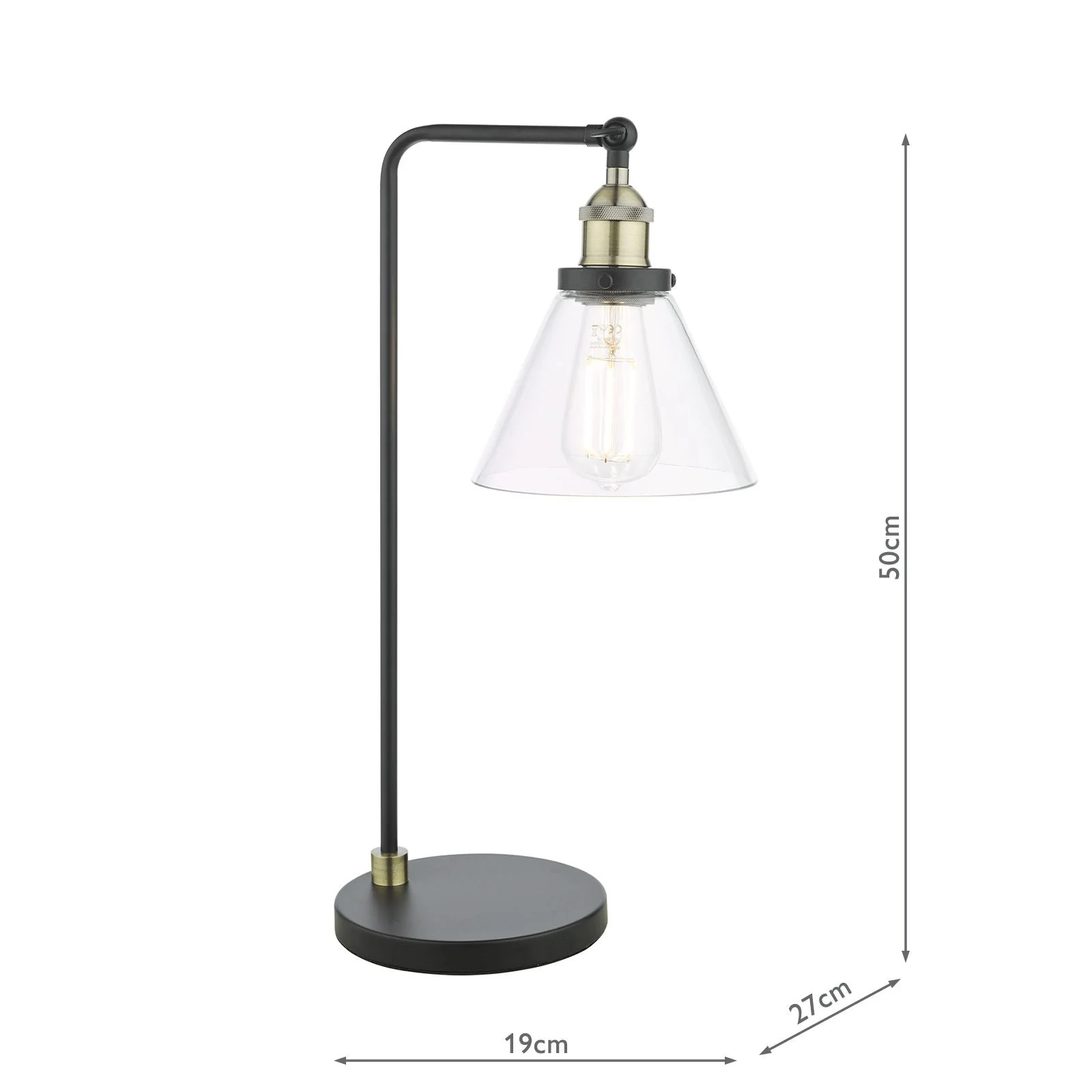 Ray Table Lamp Antique Brass and Glass - Image 5