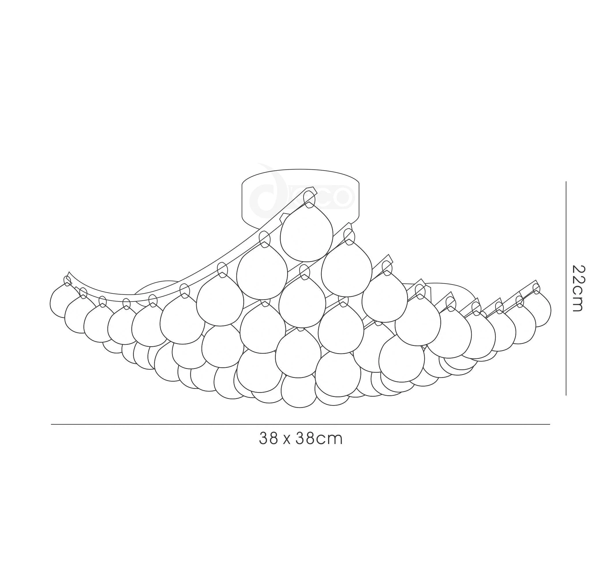 Rayne Flush Ceiling Lamp With Acrylic Spheres, 4 Light, Polished Chrome Finish - Image 3