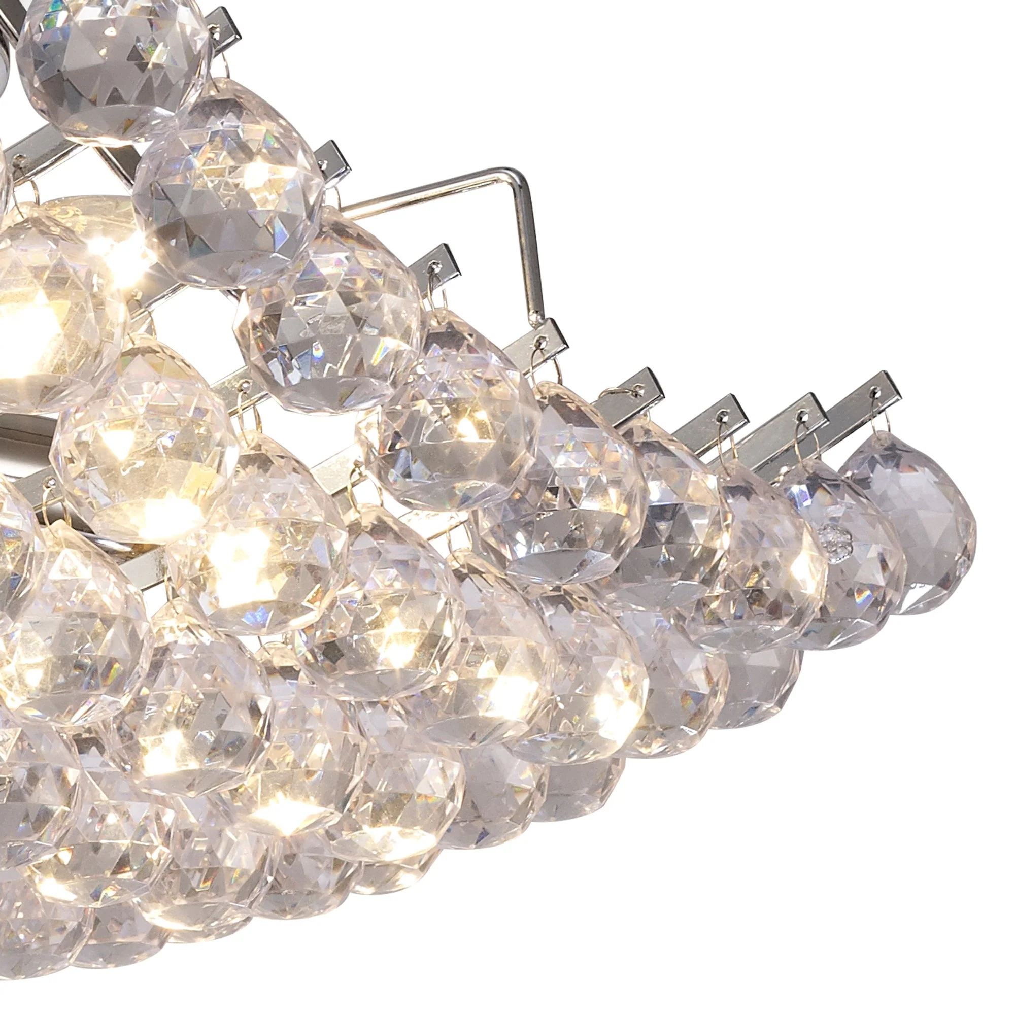 Rayne Flush Ceiling Lamp With Acrylic Spheres, 4 Light, Polished Chrome Finish - Image 5