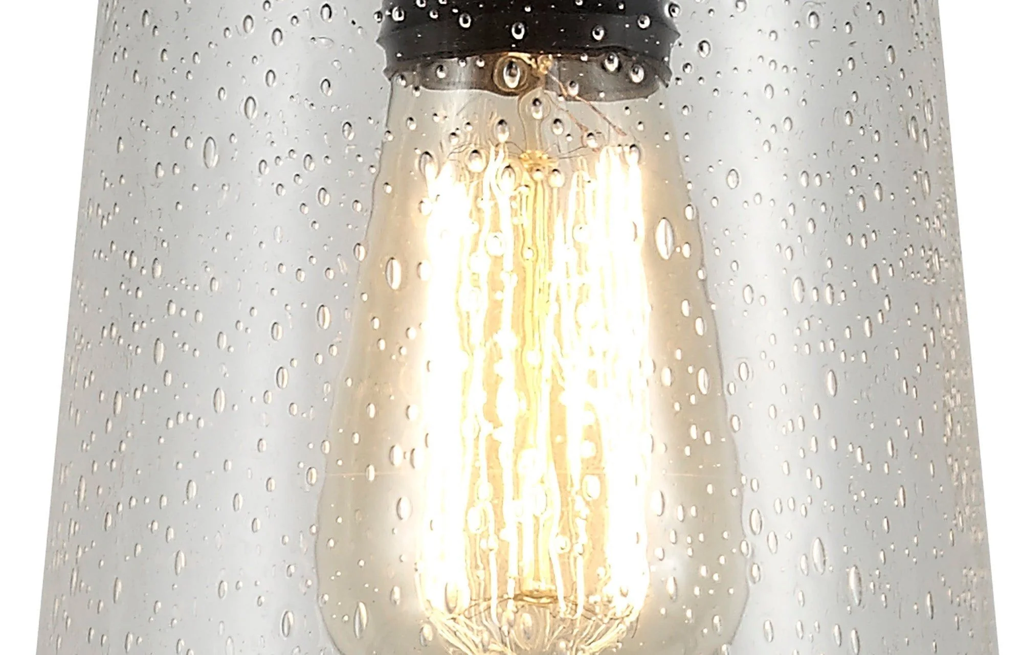 Razor Pendant, 1 x E27, Black & Gold With Seeded Clear Glass, IP54, 2yrs Warranty - Image 5