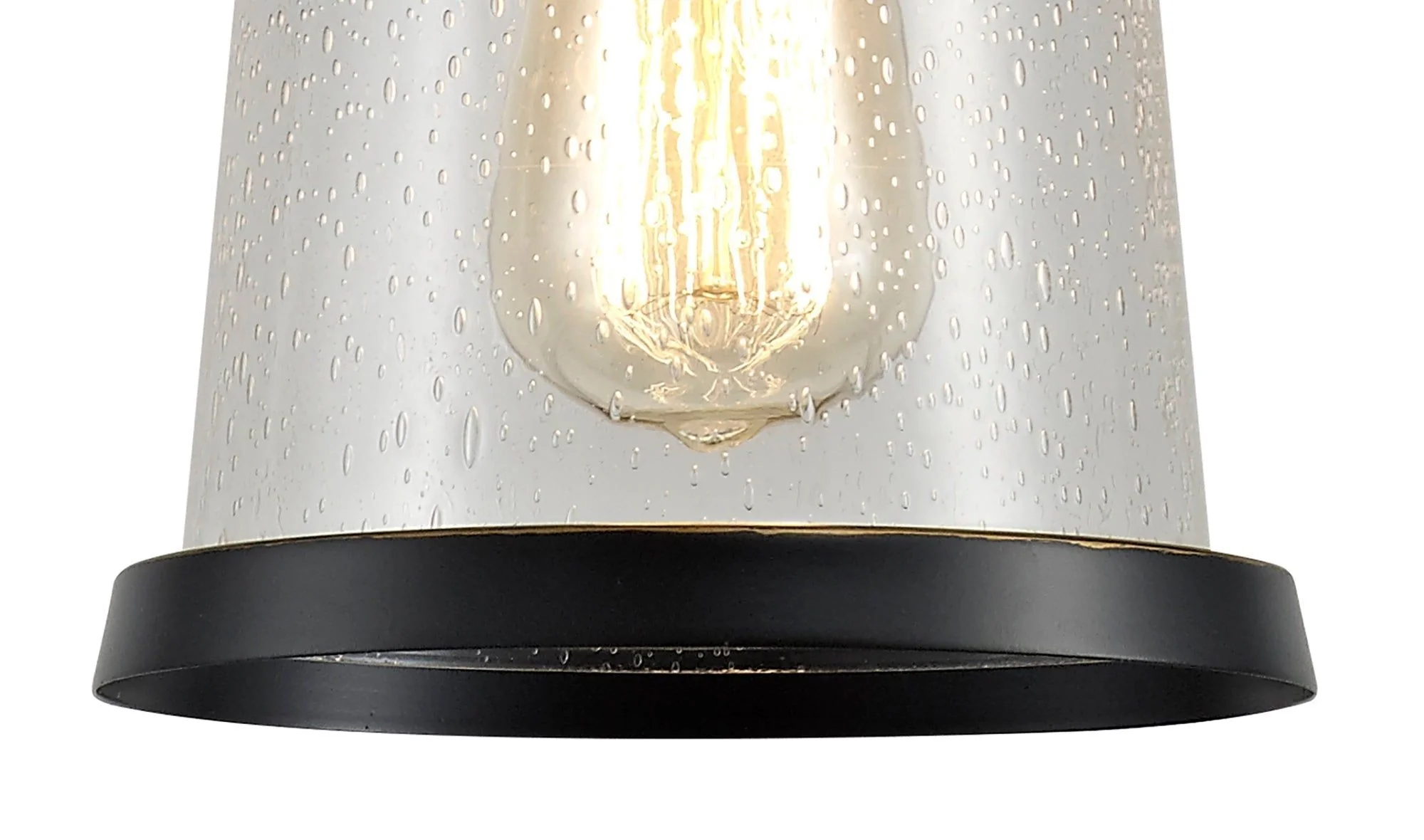 Razor Pendant, 1 x E27, Black & Gold With Seeded Clear Glass, IP54, 2yrs Warranty - Image 6