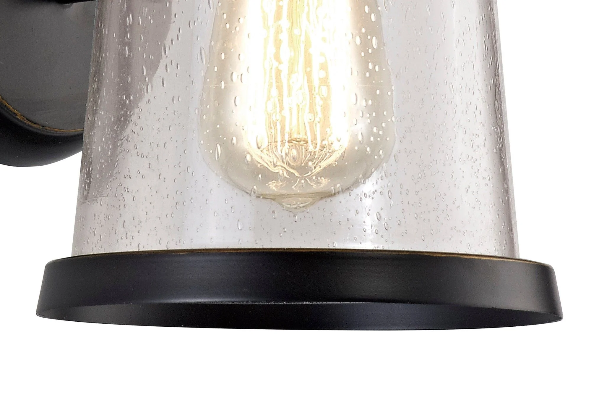 Razor Wall Lamp, 1 x E27, Black/Gold With Seeded Clear Glass, IP54, 2yrs Warranty - Image 4