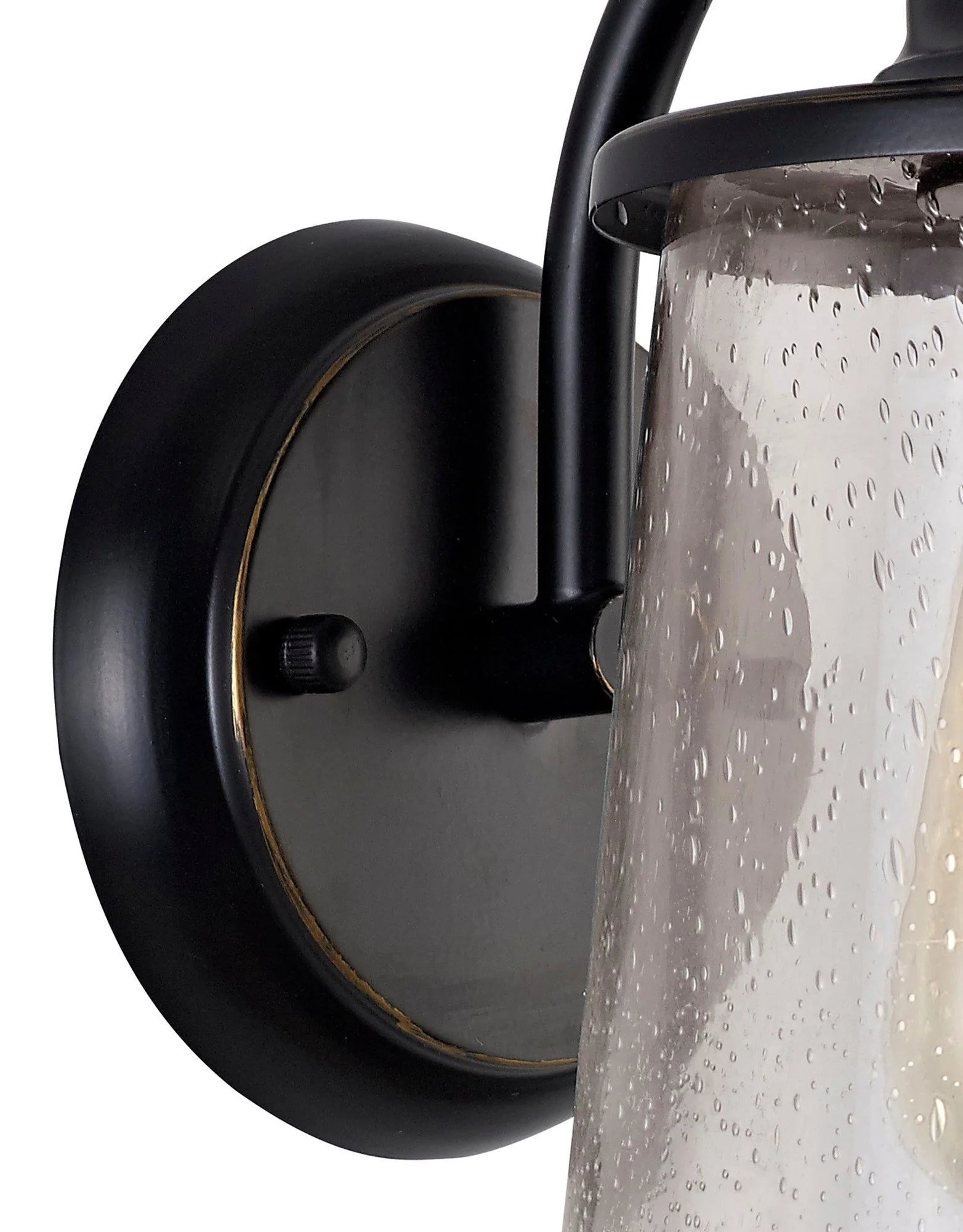 Razor Wall Lamp, 1 x E27, Black/Gold With Seeded Clear Glass, IP54, 2yrs Warranty - Image 5