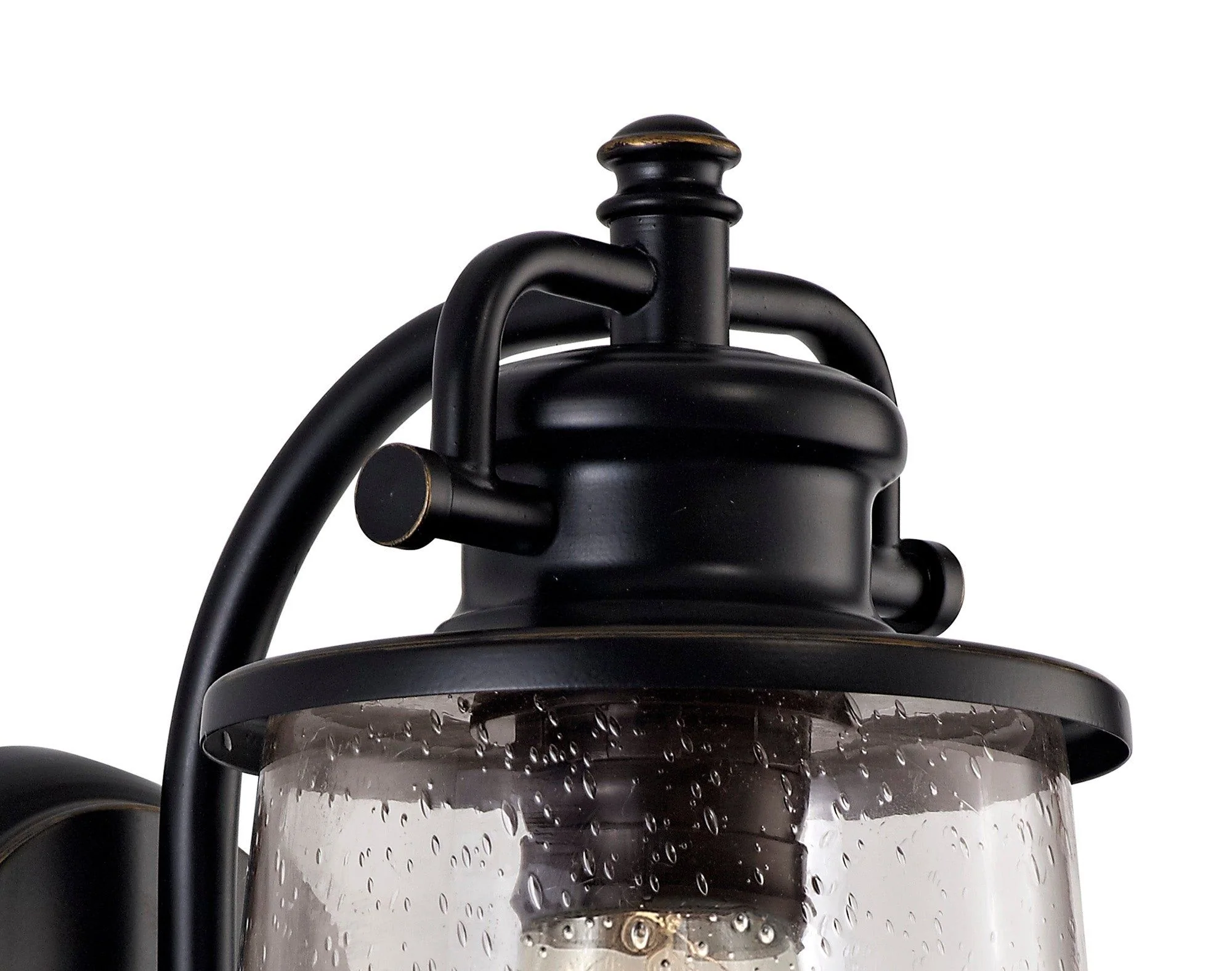 Razor Wall Lamp, 1 x E27, Black/Gold With Seeded Clear Glass, IP54, 2yrs Warranty - Image 7