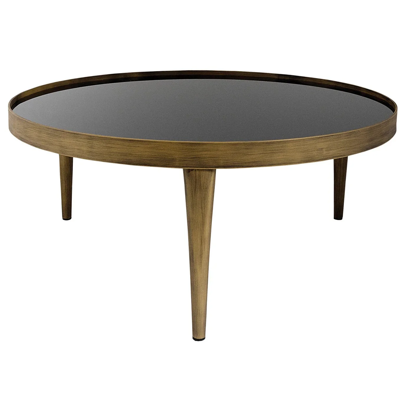 Reese Small/ Large Table -Antiqued Frame/Legs & Black Smoked Glass Finish - Image 2