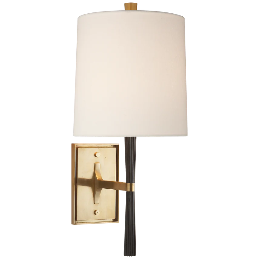 Refined Rib Sconce - China White/Brass - Image 2