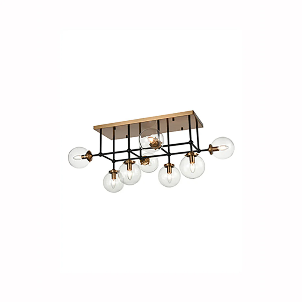 Refraction 6/8Lt Semi Flush Ceiling Light - Black & Gold Finish - Image 2