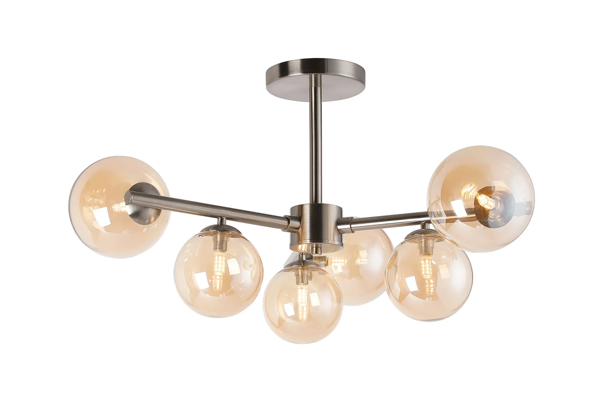 Seville 71.5cm Semi-Flush 3 Arm Ceiling Light, 6 x G9- Various Finishes - Image 15