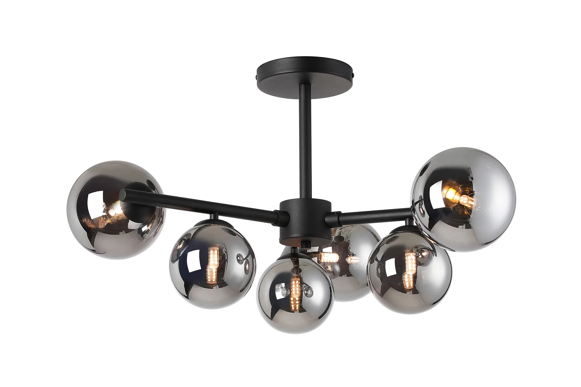 Seville 71.5cm Semi-Flush 3 Arm Ceiling Light, 6 x G9- Various Finishes - Image 3