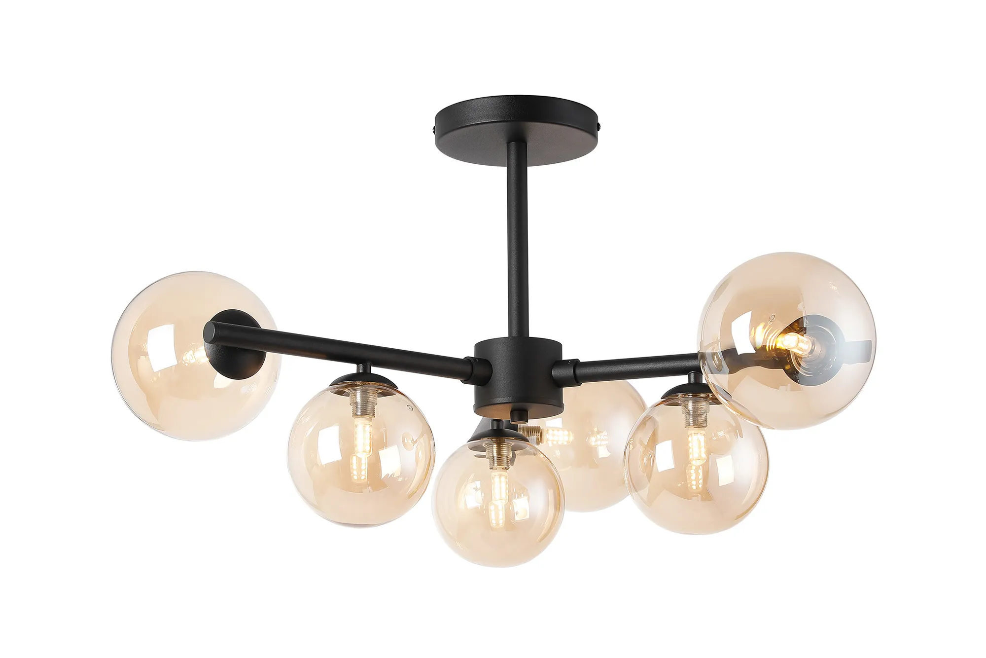Seville 71.5cm Semi-Flush 3 Arm Ceiling Light, 6 x G9- Various Finishes - Image 4