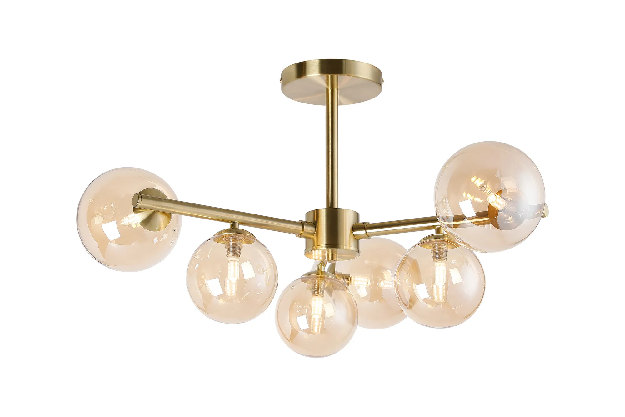 Seville 71.5cm Semi-Flush 3 Arm Ceiling Light, 6 x G9- Various Finishes - Image 6