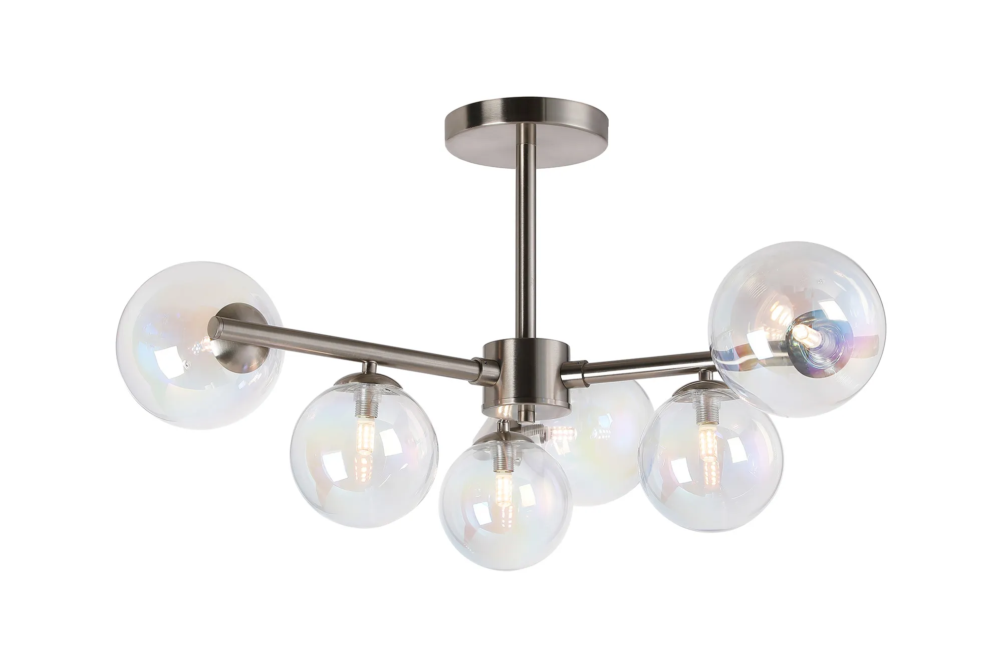 Seville 71.5cm Semi-Flush 3 Arm Ceiling Light, 6 x G9- Various Finishes - Image 7