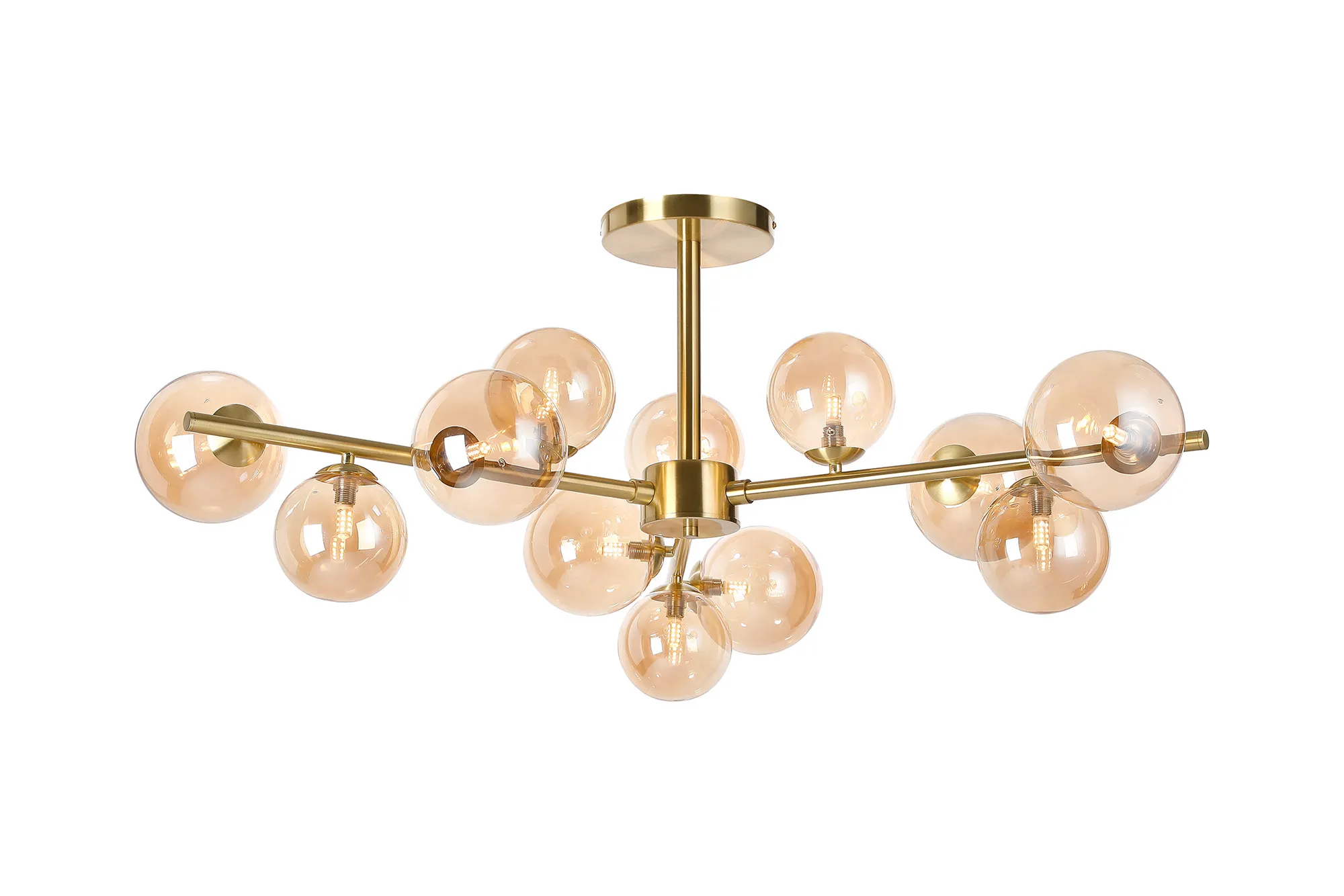 Seville 110cm Semi-Flush 3 Arm Ceiling Light, 12 x G9- Various Finishes - Image 10