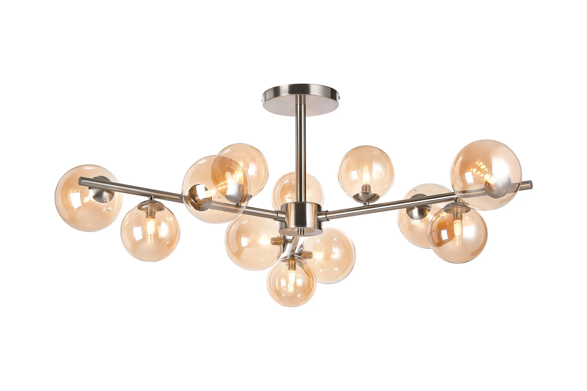Seville 110cm Semi-Flush 3 Arm Ceiling Light, 12 x G9- Various Finishes - Image 11