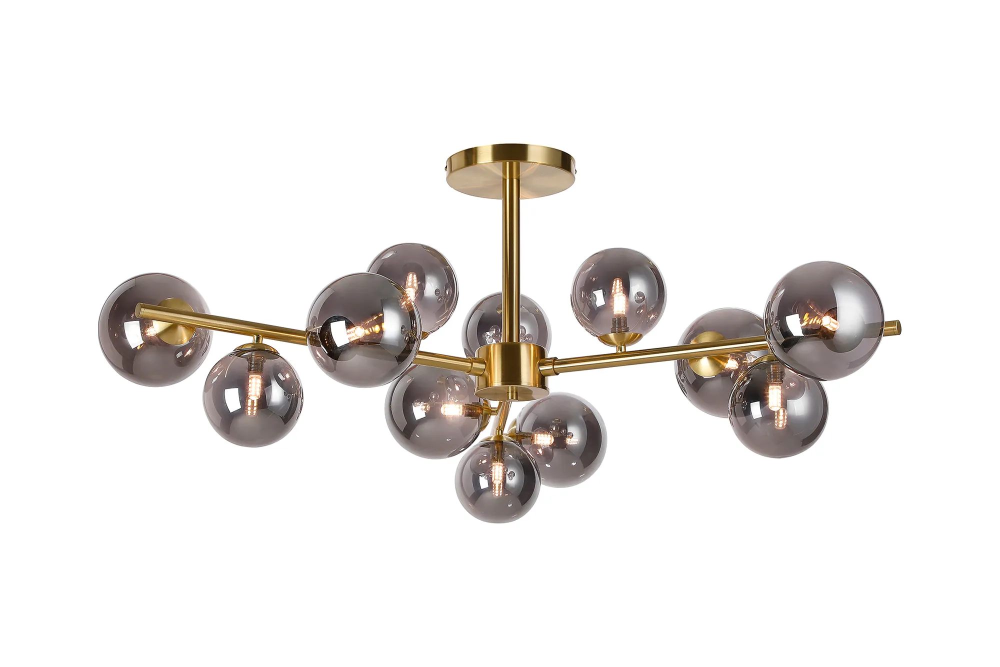 Seville 110cm Semi-Flush 3 Arm Ceiling Light, 12 x G9- Various Finishes - Image 12