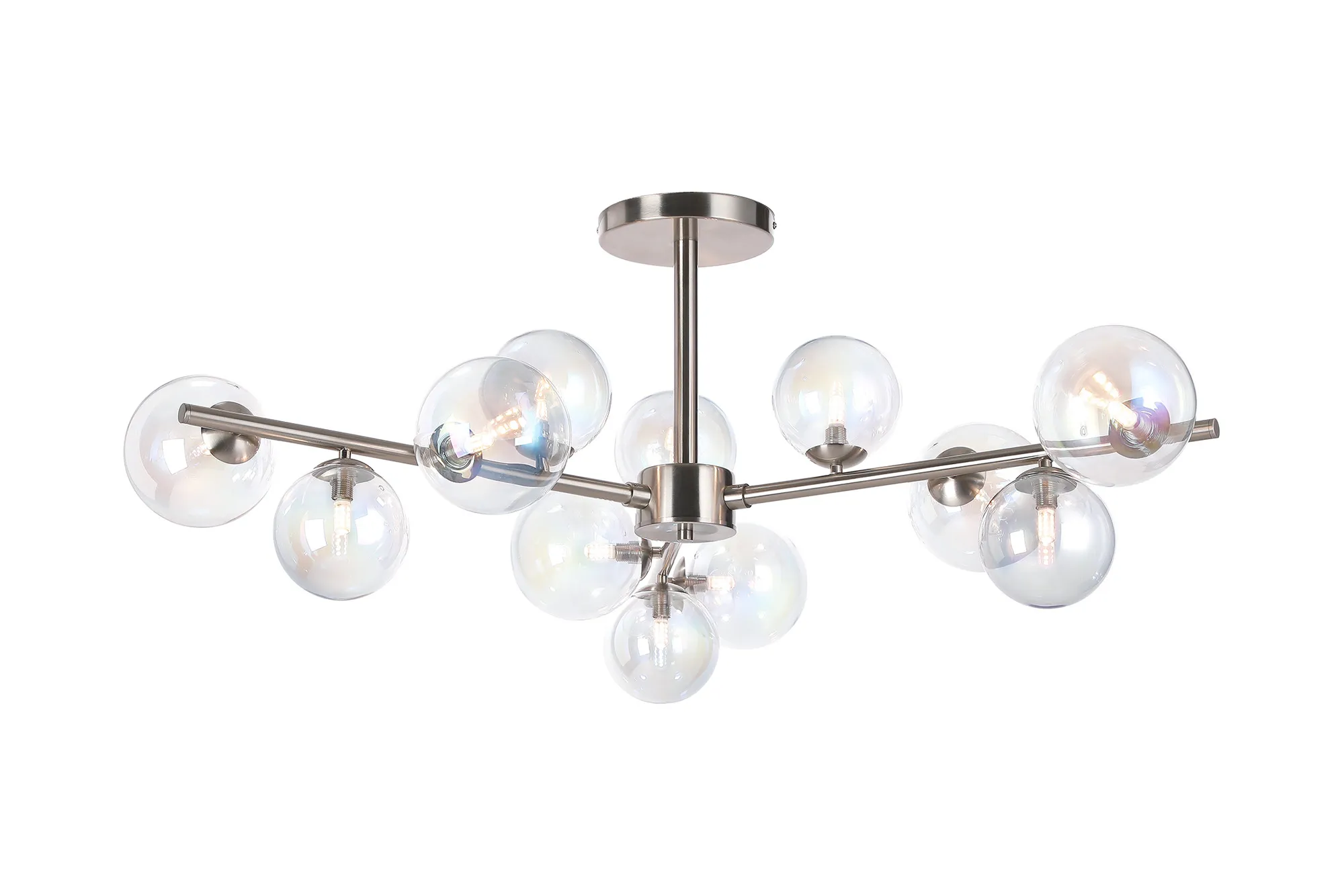 Seville 110cm Semi-Flush 3 Arm Ceiling Light, 12 x G9- Various Finishes - Image 14