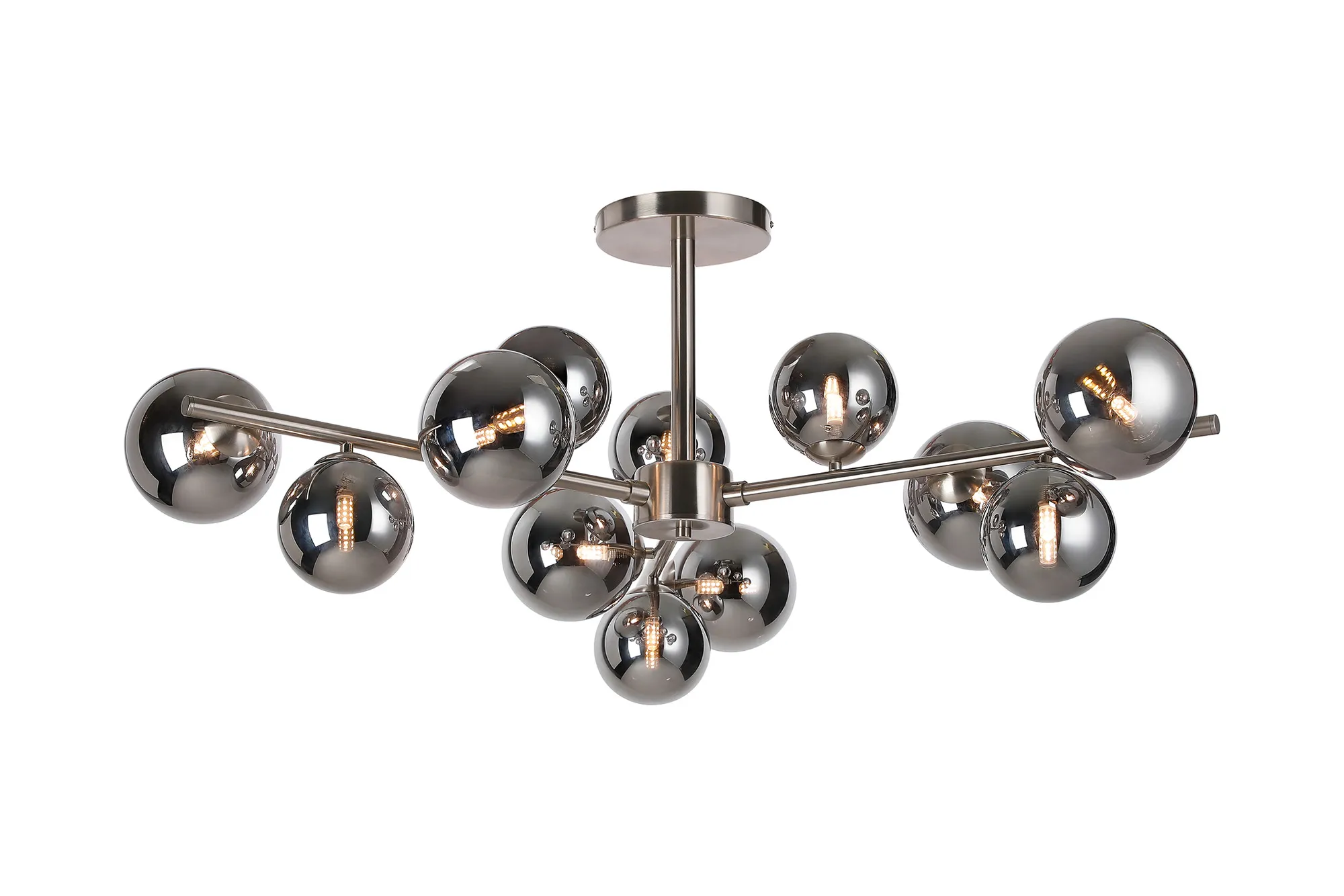 Seville 110cm Semi-Flush 3 Arm Ceiling Light, 12 x G9- Various Finishes - Image 15