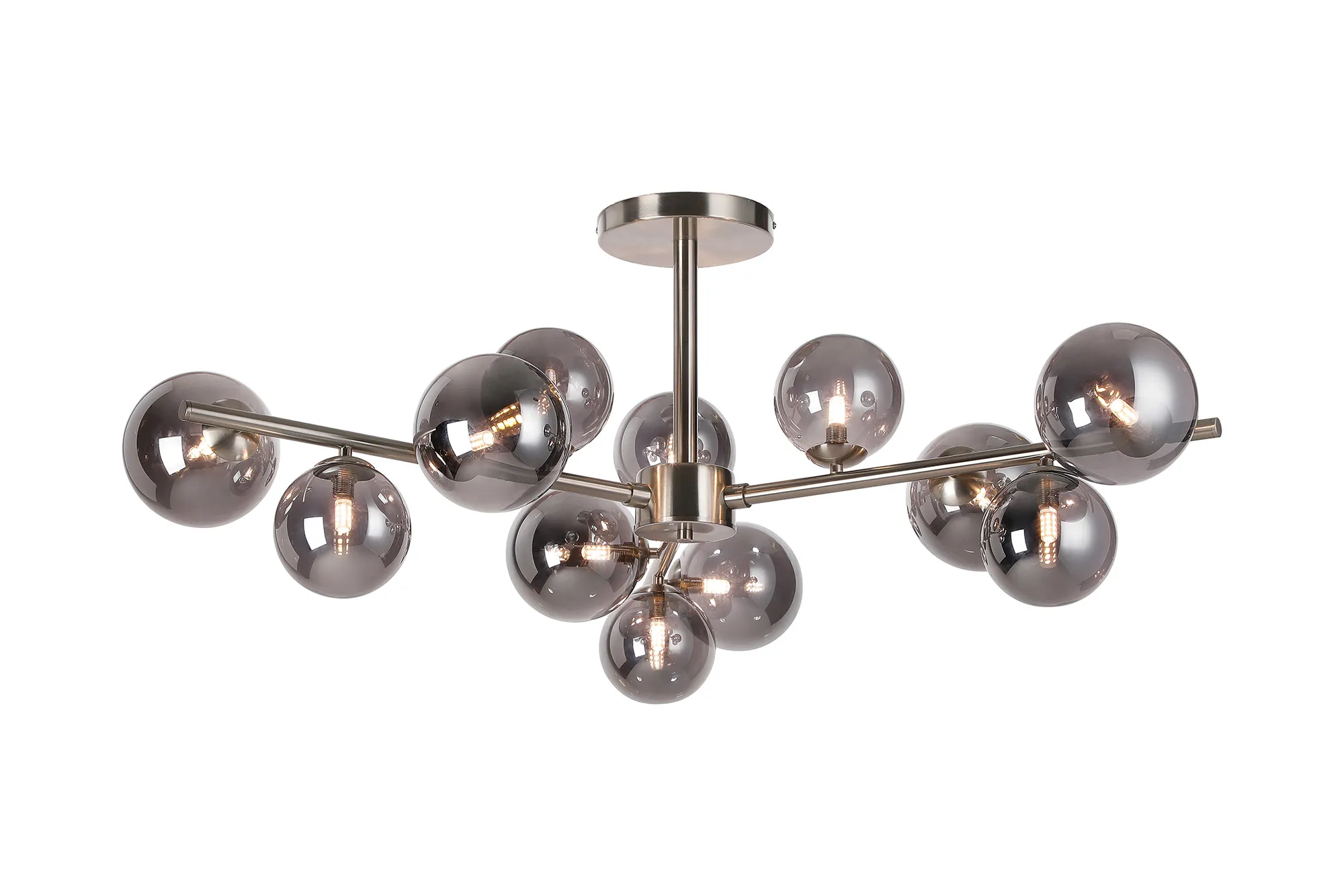 Seville 110cm Semi-Flush 3 Arm Ceiling Light, 12 x G9- Various Finishes - Image 17