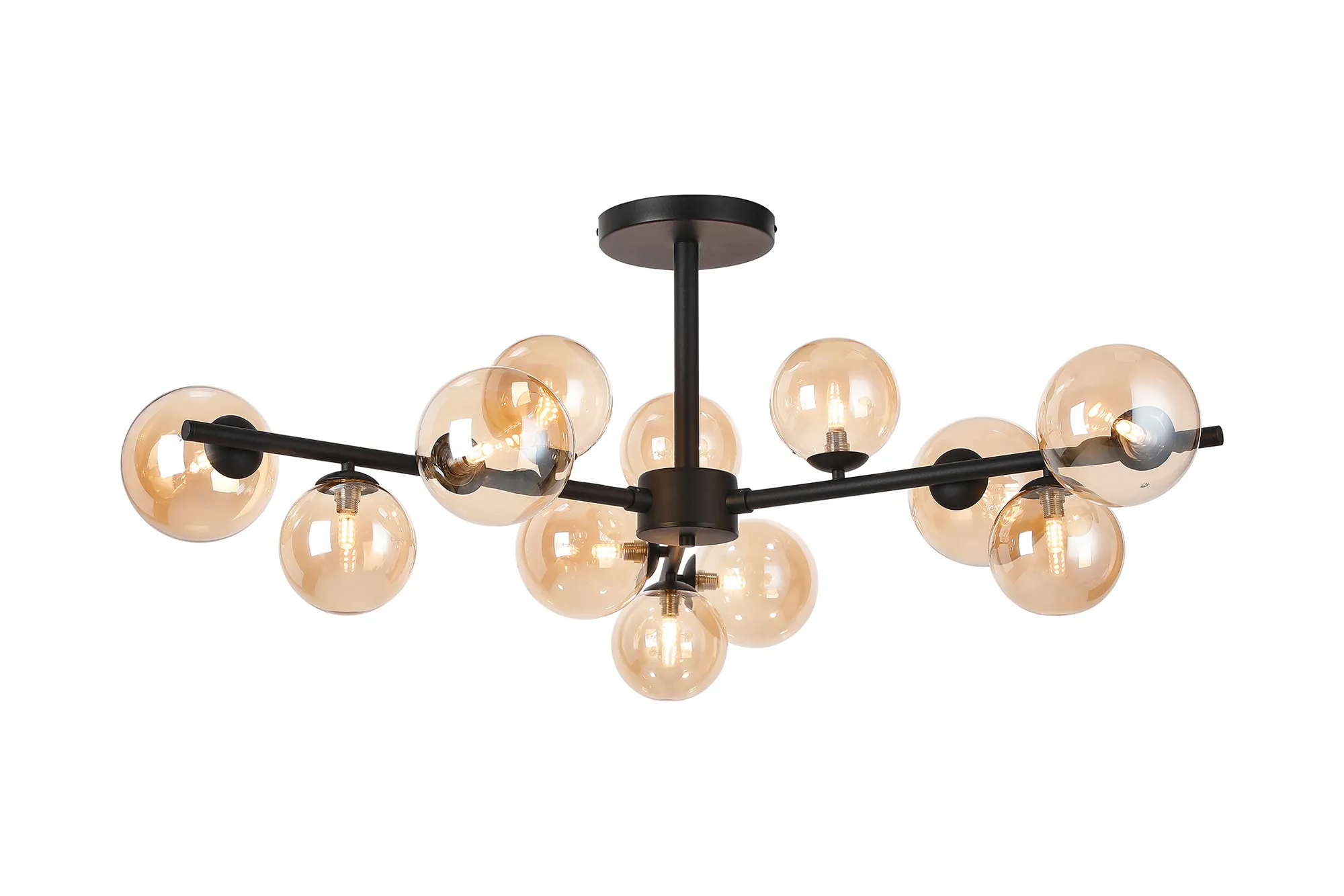 Seville 110cm Semi-Flush 3 Arm Ceiling Light, 12 x G9- Various Finishes - Image 2