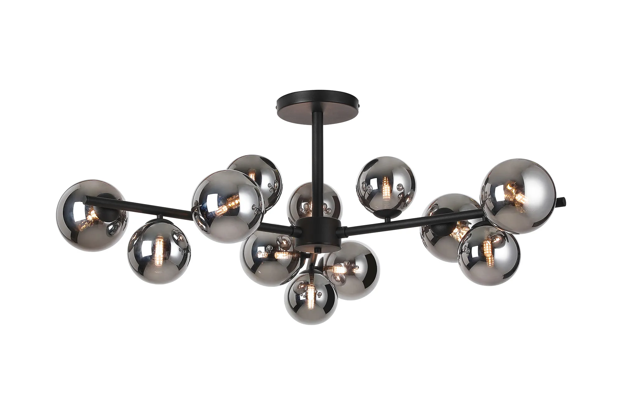 Seville 110cm Semi-Flush 3 Arm Ceiling Light, 12 x G9- Various Finishes - Image 3