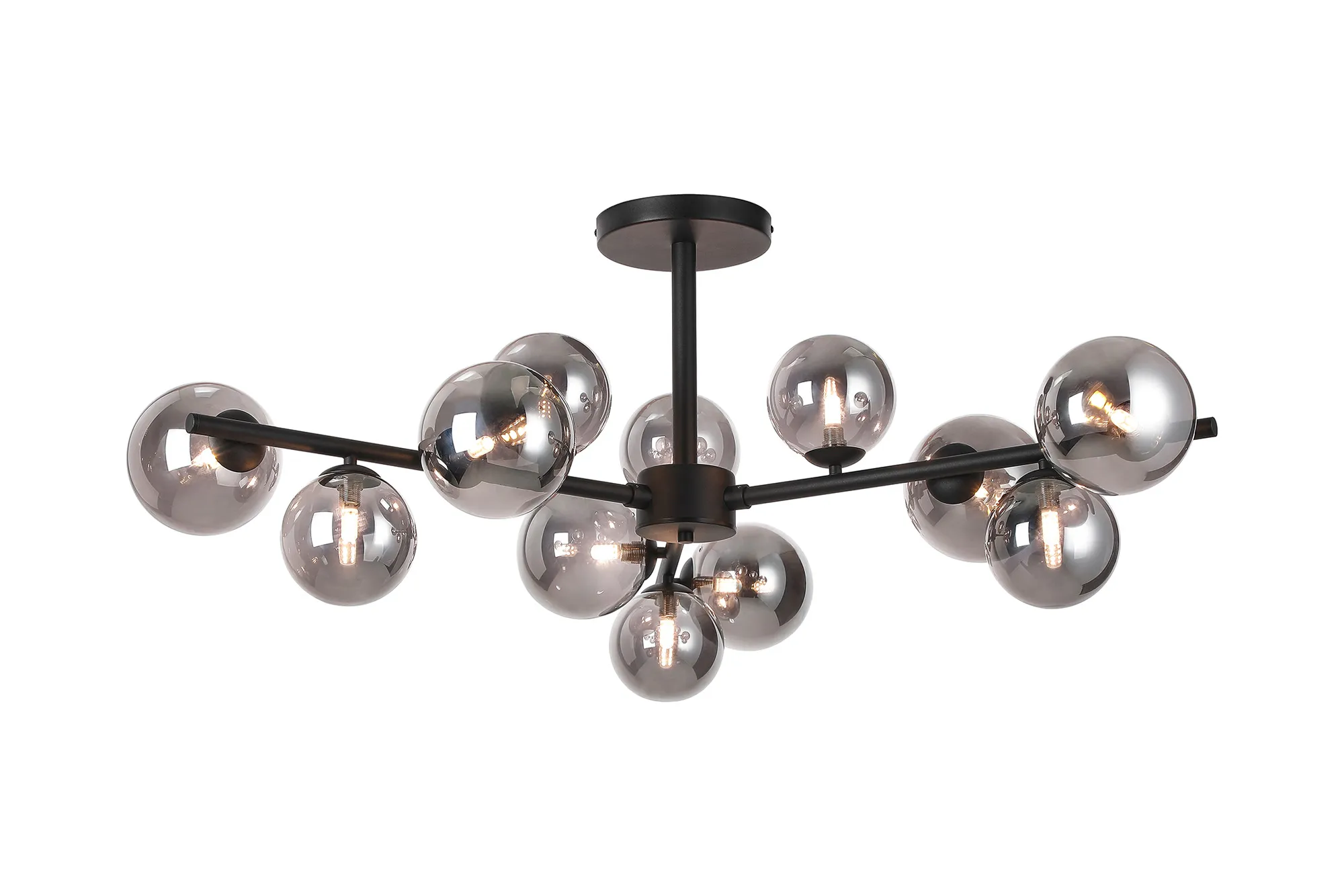 Seville 110cm Semi-Flush 3 Arm Ceiling Light, 12 x G9- Various Finishes - Image 6