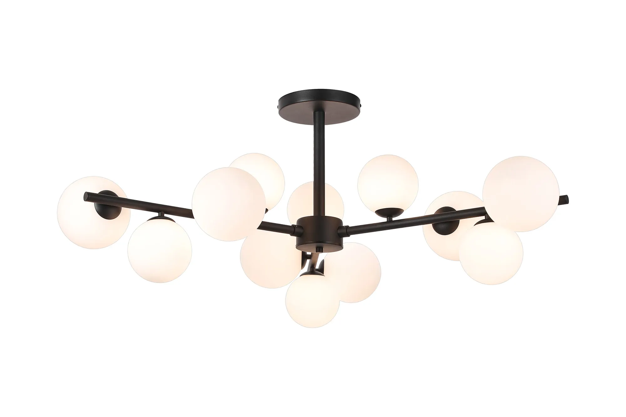 Seville 110cm Semi-Flush 3 Arm Ceiling Light, 12 x G9- Various Finishes - Image 7