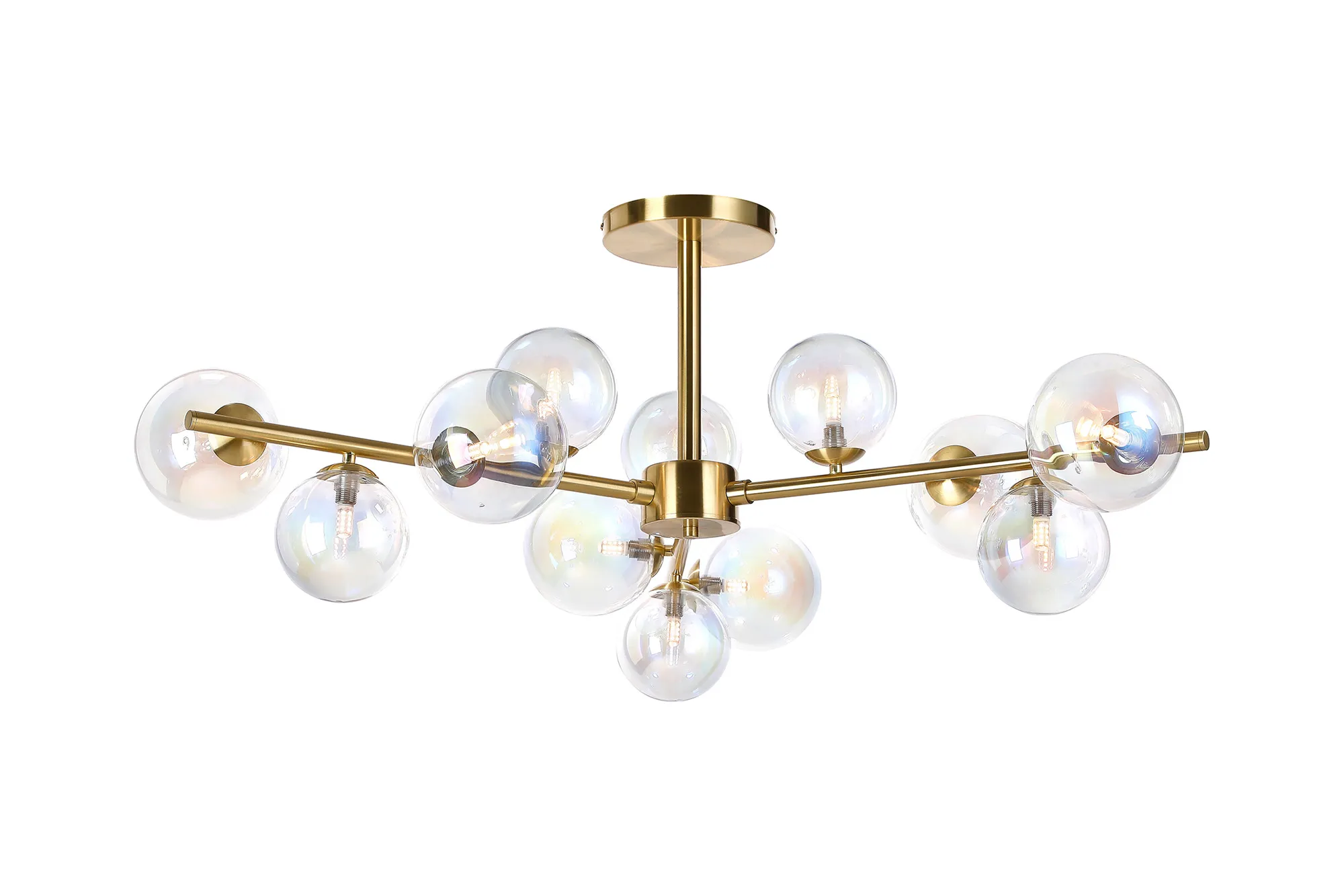 Seville 110cm Semi-Flush 3 Arm Ceiling Light, 12 x G9- Various Finishes - Image 8