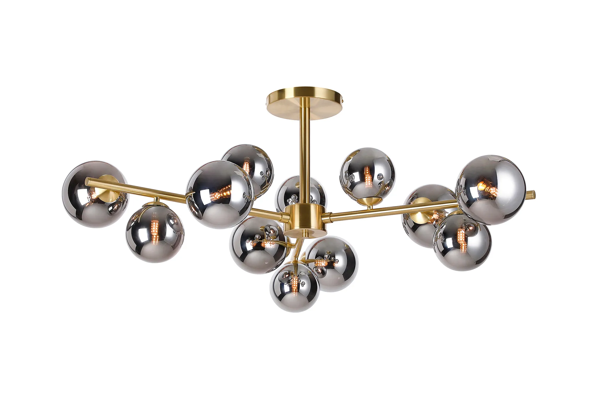 Seville 110cm Semi-Flush 3 Arm Ceiling Light, 12 x G9- Various Finishes - Image 9
