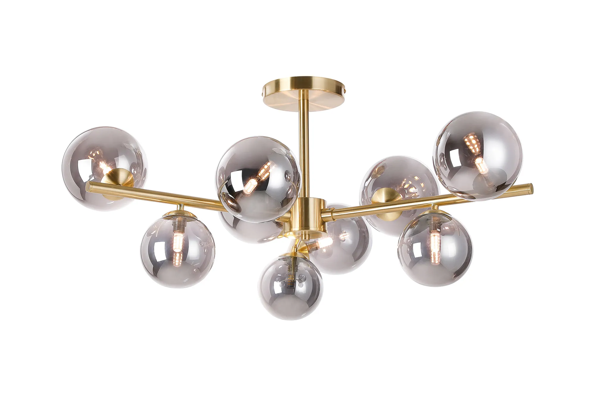 Seville 88cm Semi-Flush 3 Arm Ceiling Light, 9 x G9- Various Finish - Image 10