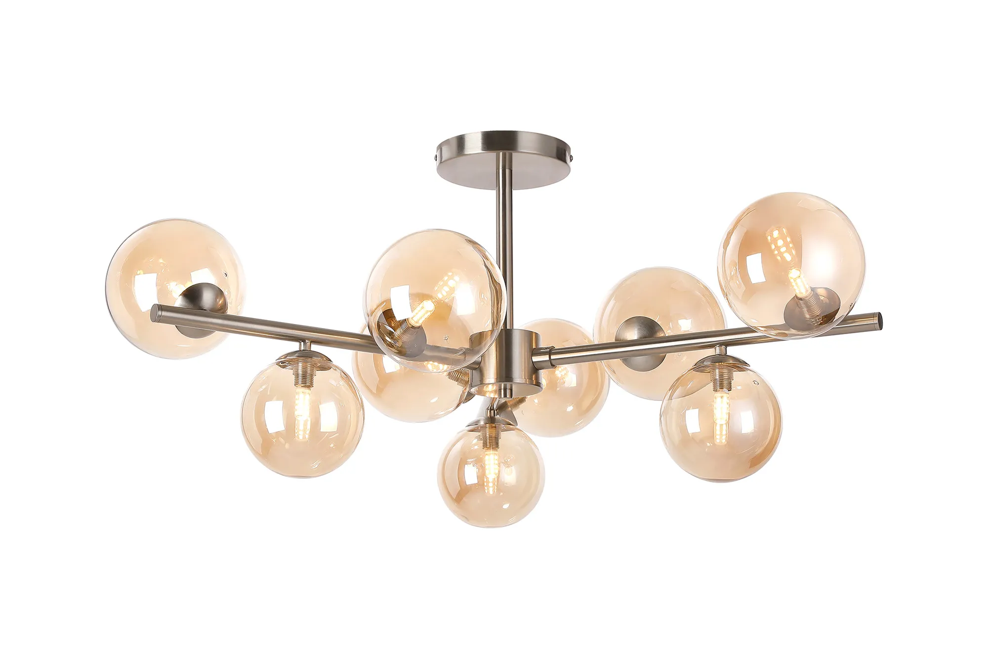 Seville 88cm Semi-Flush 3 Arm Ceiling Light, 9 x G9- Various Finish - Image 11