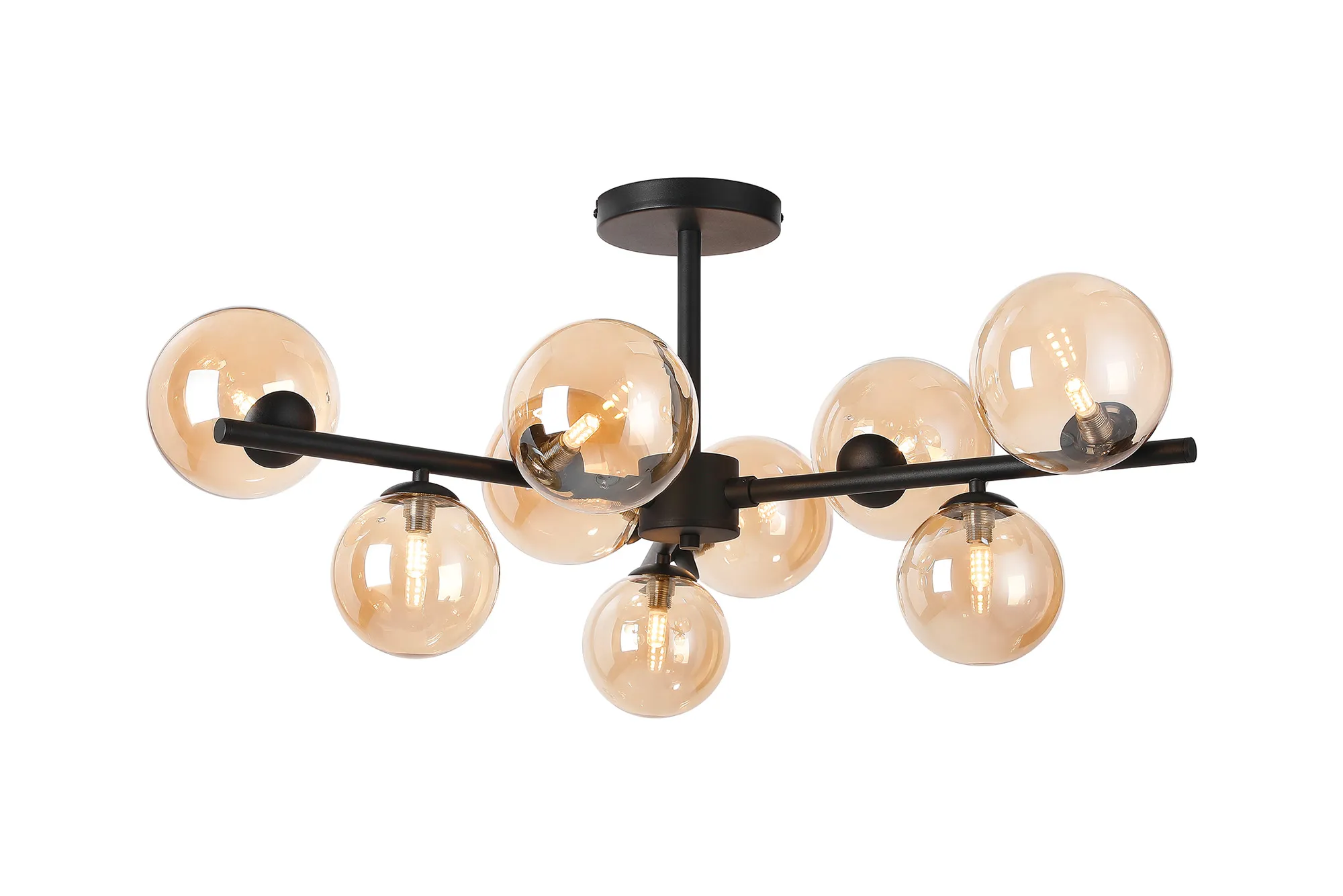 Seville 88cm Semi-Flush 3 Arm Ceiling Light, 9 x G9- Various Finish - Image 2