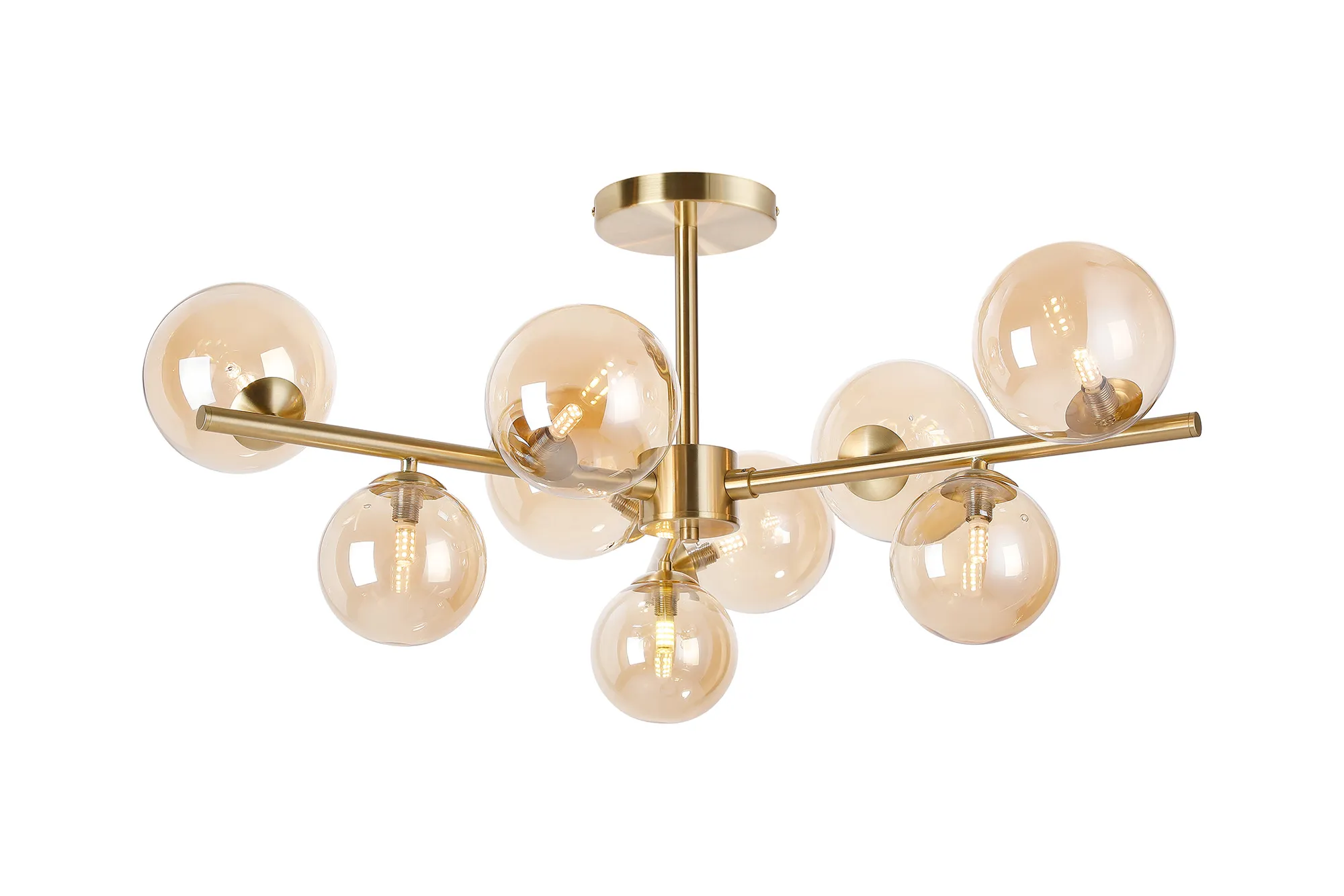 Seville 88cm Semi-Flush 3 Arm Ceiling Light, 9 x G9- Various Finish - Image 7