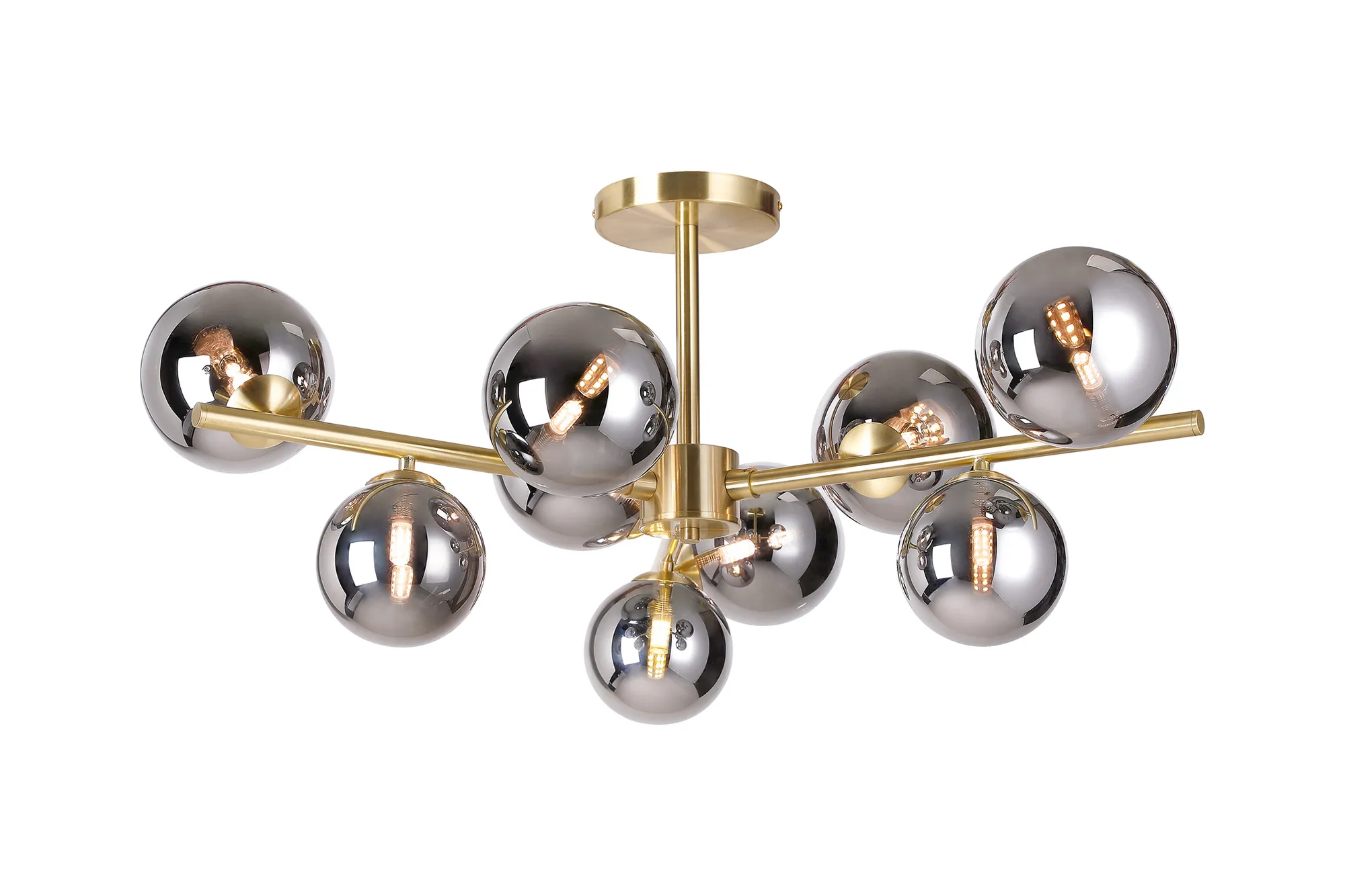 Seville 88cm Semi-Flush 3 Arm Ceiling Light, 9 x G9- Various Finish - Image 8