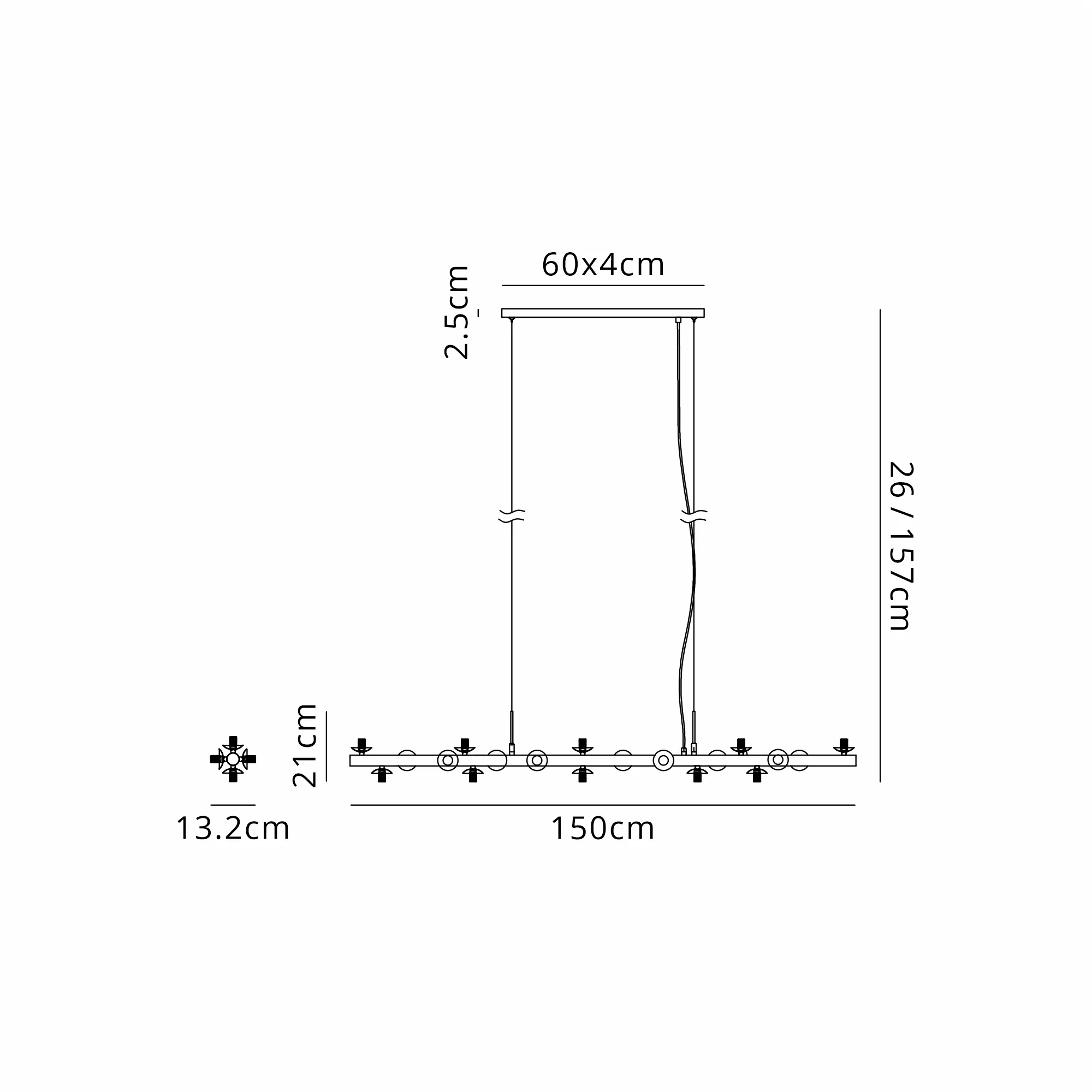 Seville LT 19 Linear Pendant - Various Colours - Image 6