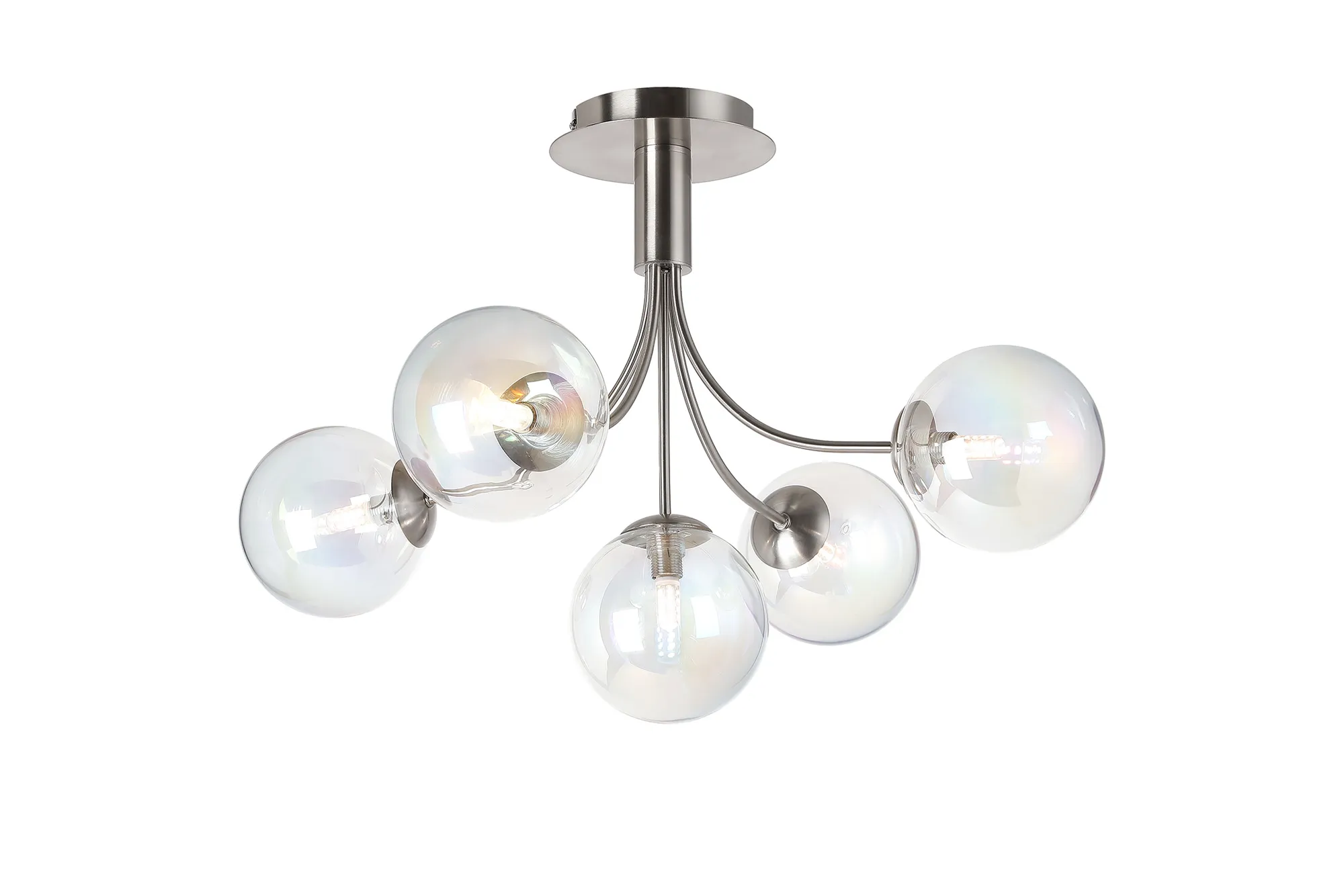 Seville 60cm Semi-Flush Curved 5 Arm Ceiling Light - Image 13